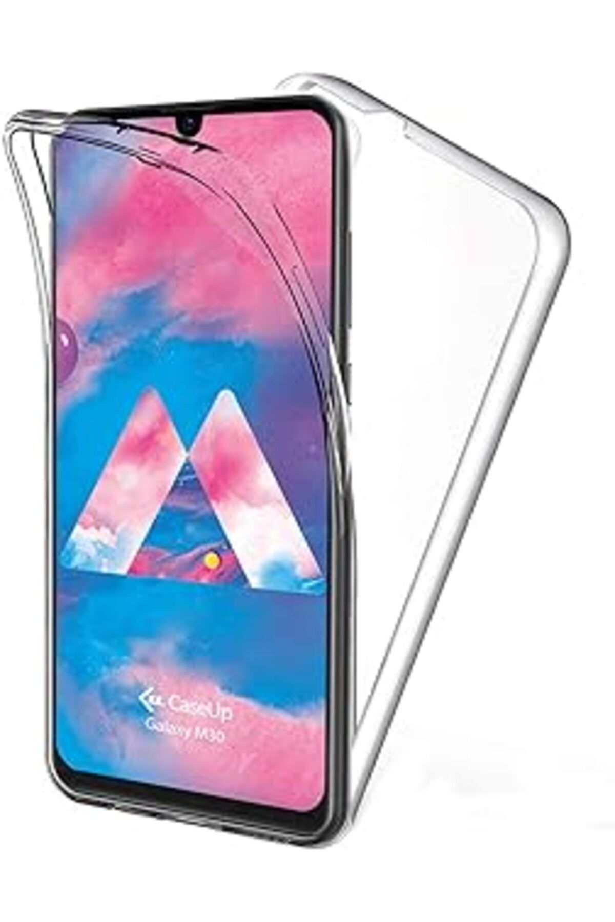 MAGNESİA Caseup Galaxy M30 Uyumlu Kılıf, Caseup 360 Çift Taraflı Silikon Şeffaf