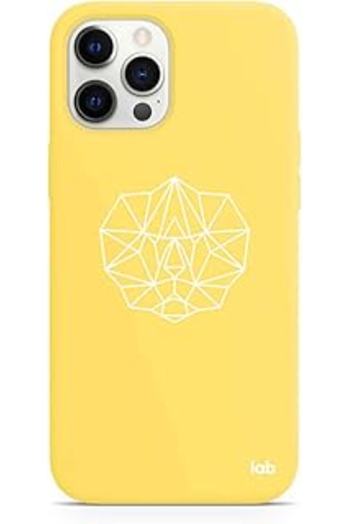 nerede bulurum Caseslab Iphone 12 Pro Max Sarı Silikon Telefon Kılıfı - Lion Geometric