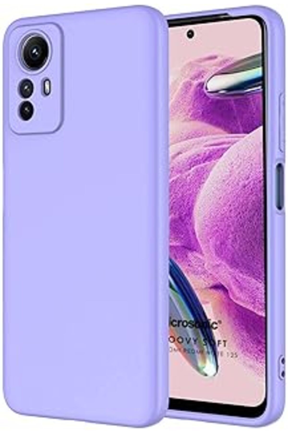 NZM TİCARET Mi Redmi Note 12S Için Kılıf Groovy Soft Lila [Redmi Note 12S Ile Uyumlu Kılıf - Lil