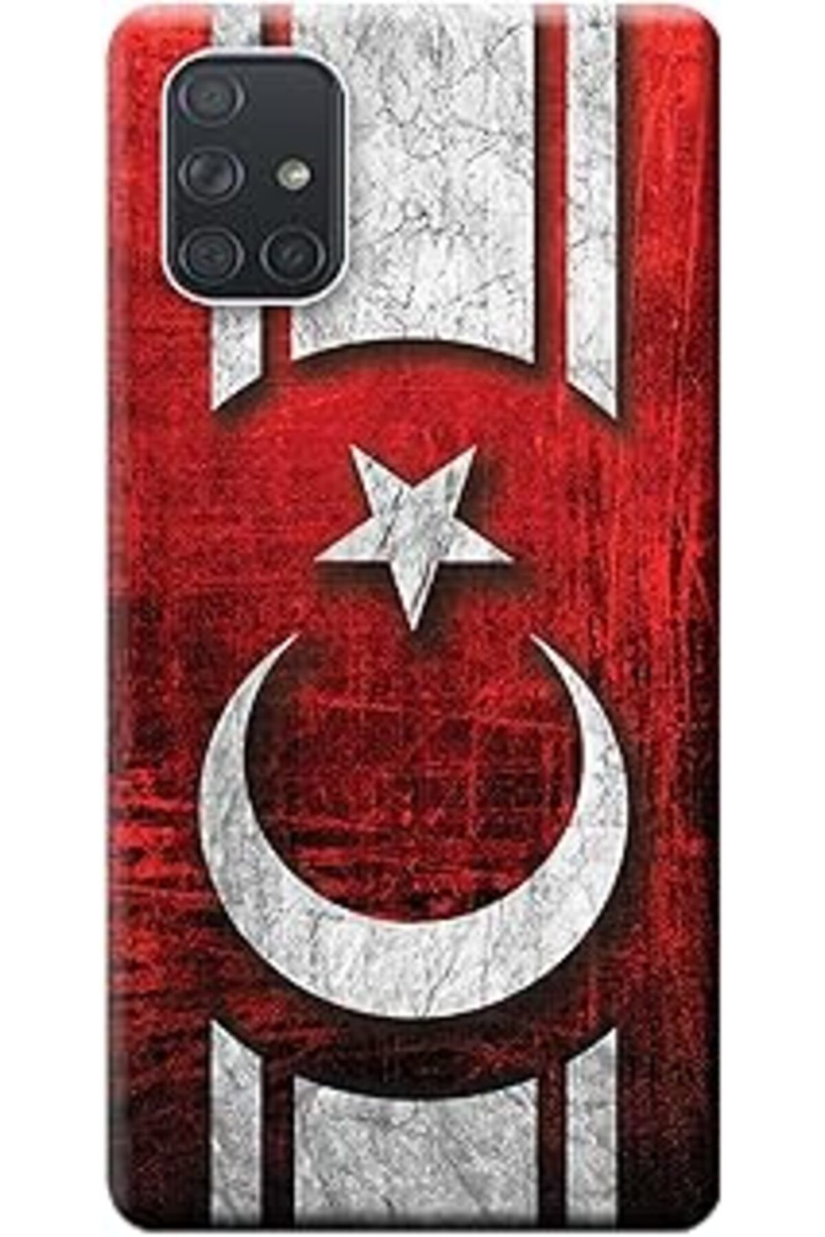 feifei Galaxy A71 Kılıf (Sm-A715F) Baskılı Silikon Türk Bayrağı Tasarım Stk:381