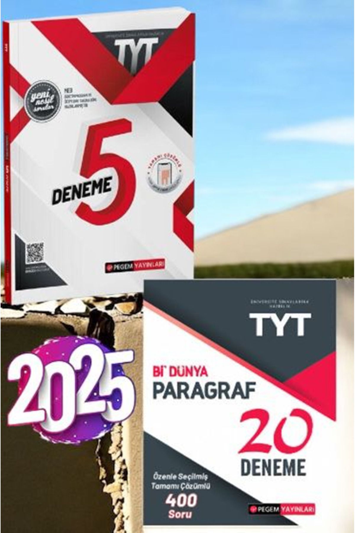 Pegem Akademi Yayıncılık 2025 TYT Tamamı Çözümlü 5 Deneme Sınavı- 2025 TYT Bi Dünya Paragraf 20 Deneme