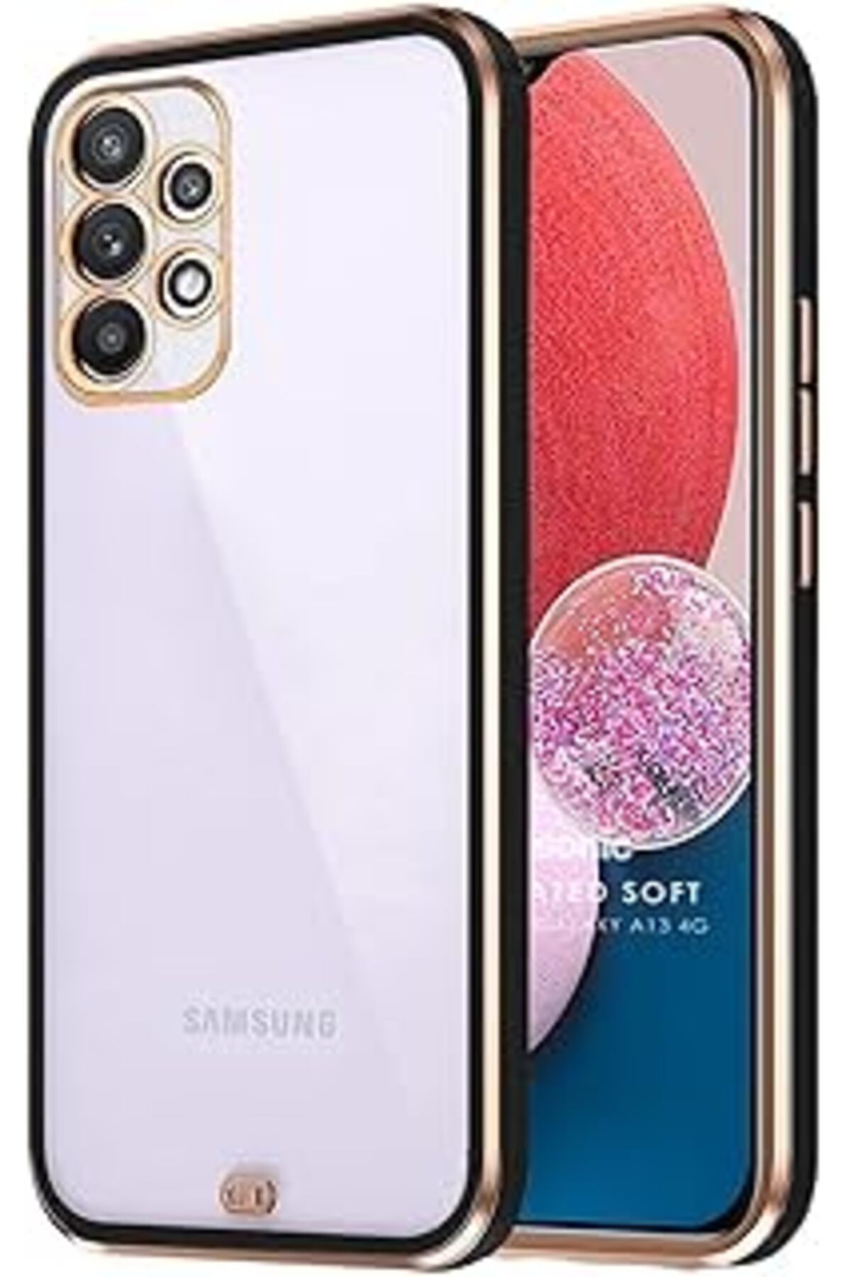 EDALKILIÇ Galaxy A13 4G Için Kılıf Laser Plated Soft Siyah [Galaxy A13 4G Ile Uyumlu Kılıf