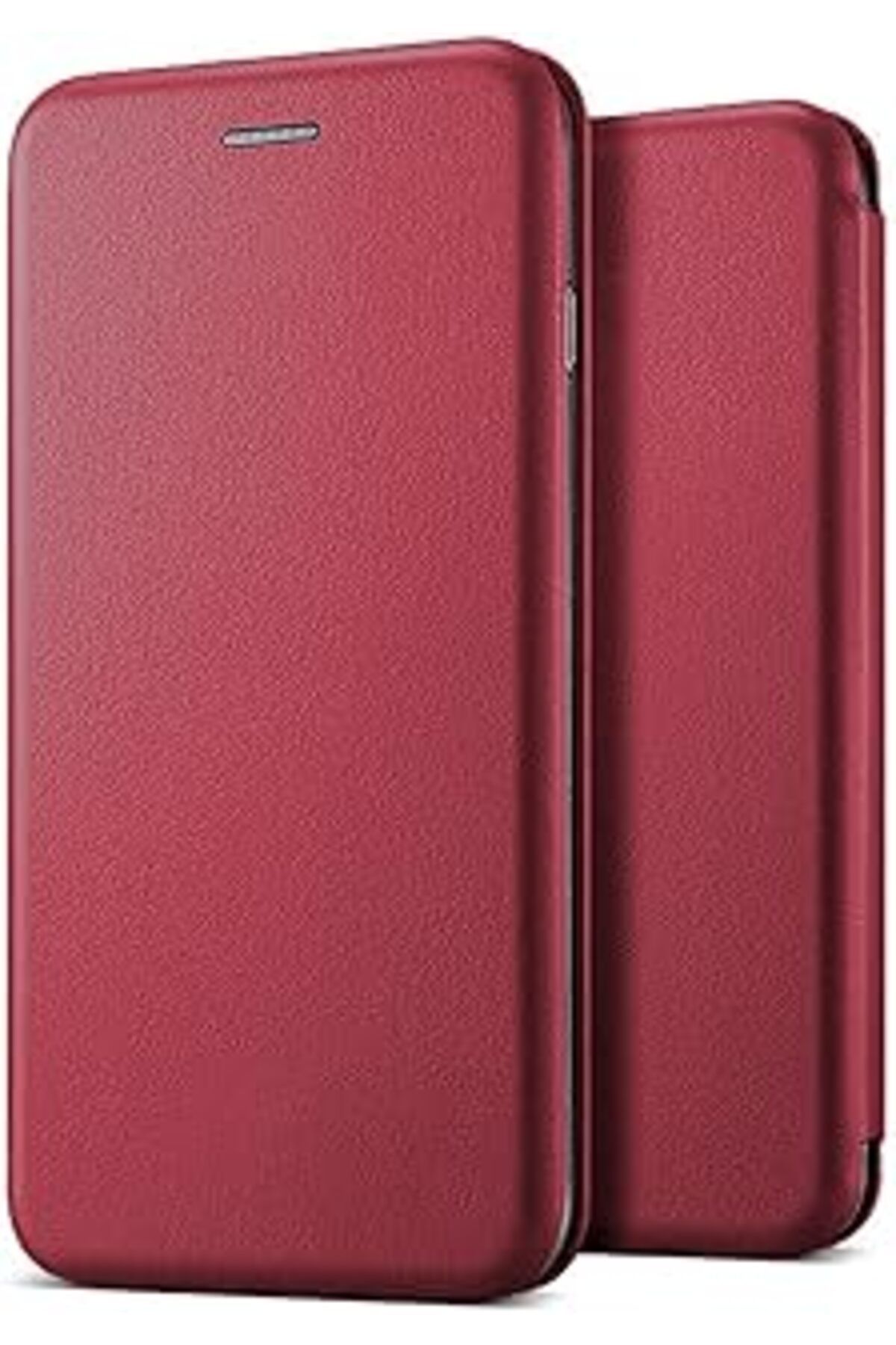 EDALKILIÇ Iphone Xs Max (6.5'') Kılıf Ultra Slim Leather Design Flip Cover Bordo