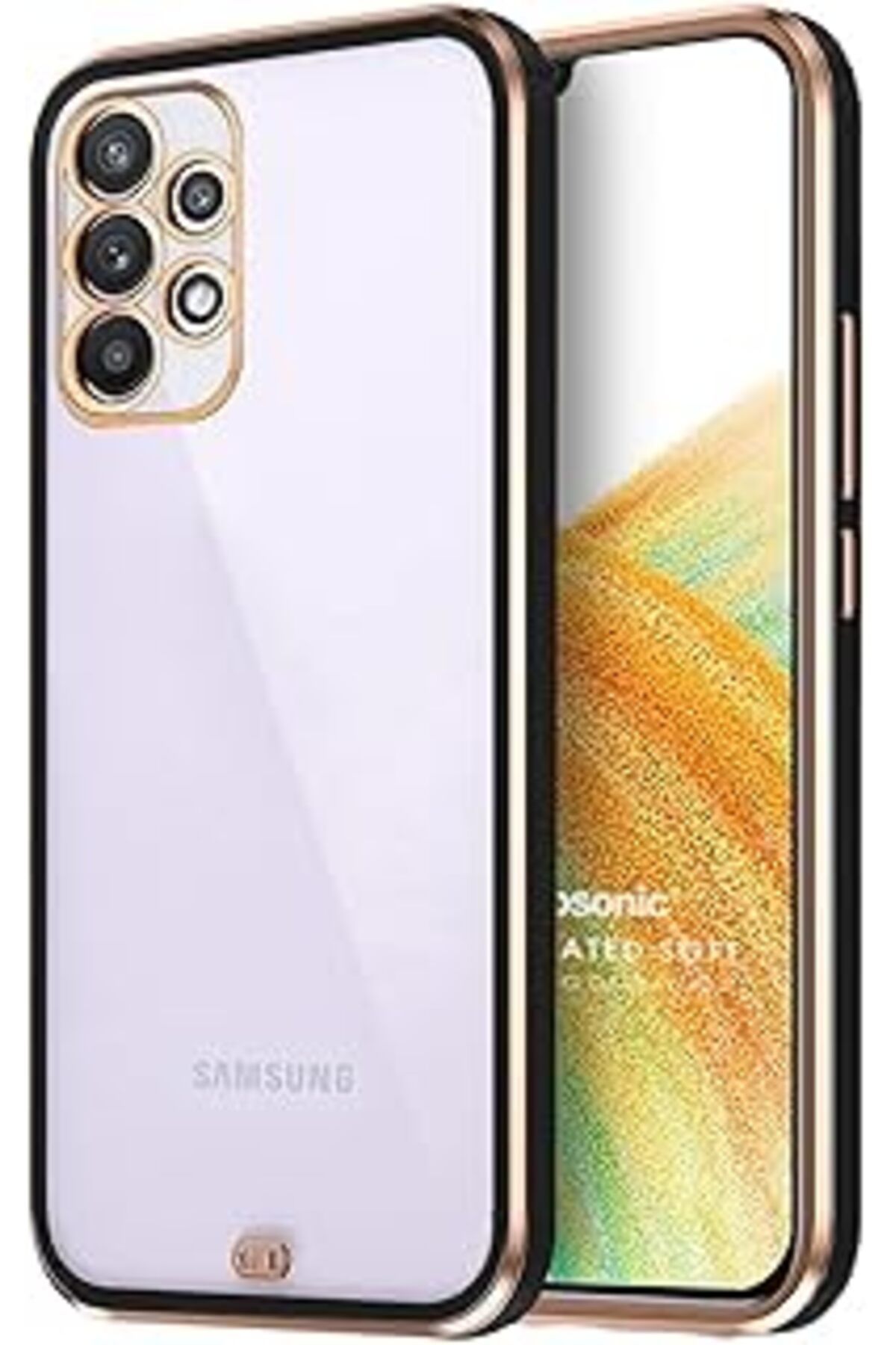 ALKAP Galaxy A33 5G Için Kılıf Laser Plated Soft Siyah [Galaxy A33 5G Ile Uyumlu Kılıf