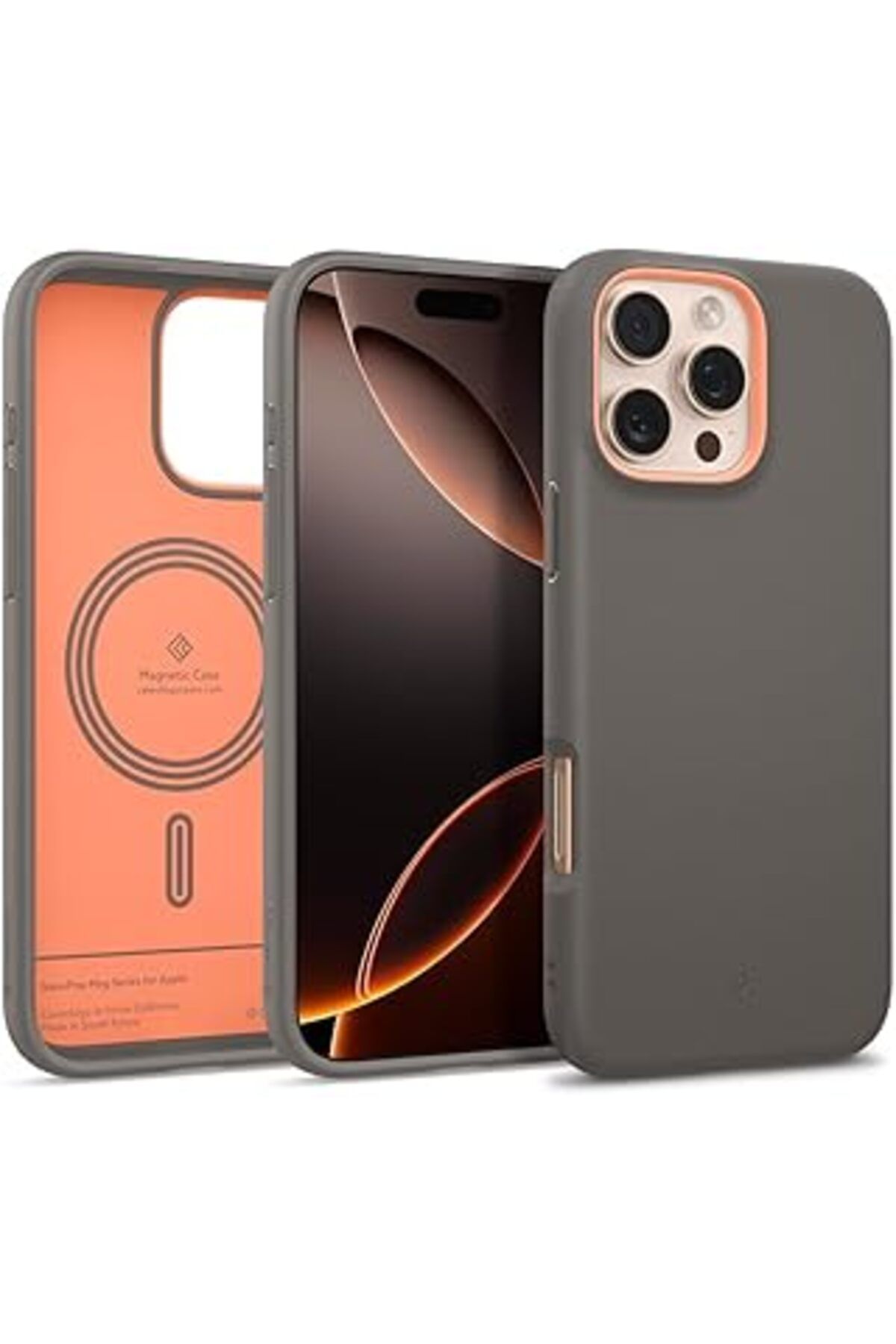 feifei Caseology Spigen Iphone 16 Pro Max Kılıf Nano Pop Mag Magsafe Özellikli Papaya Gray - Acs08043