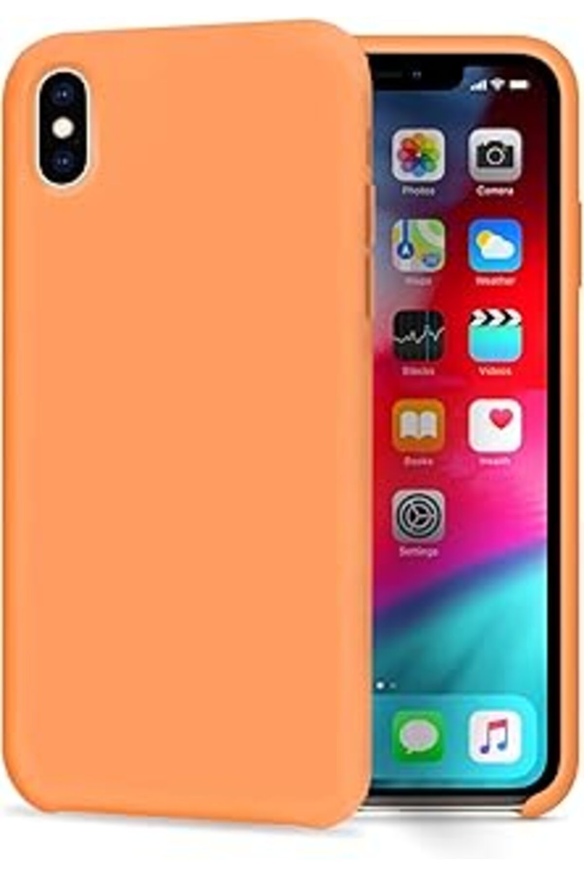 Ceet Markets Caseup Iphone Xs Uyumlu Kılıf Caseup Slim Liquid Silicone Uyumlu Kılıf Turuncu