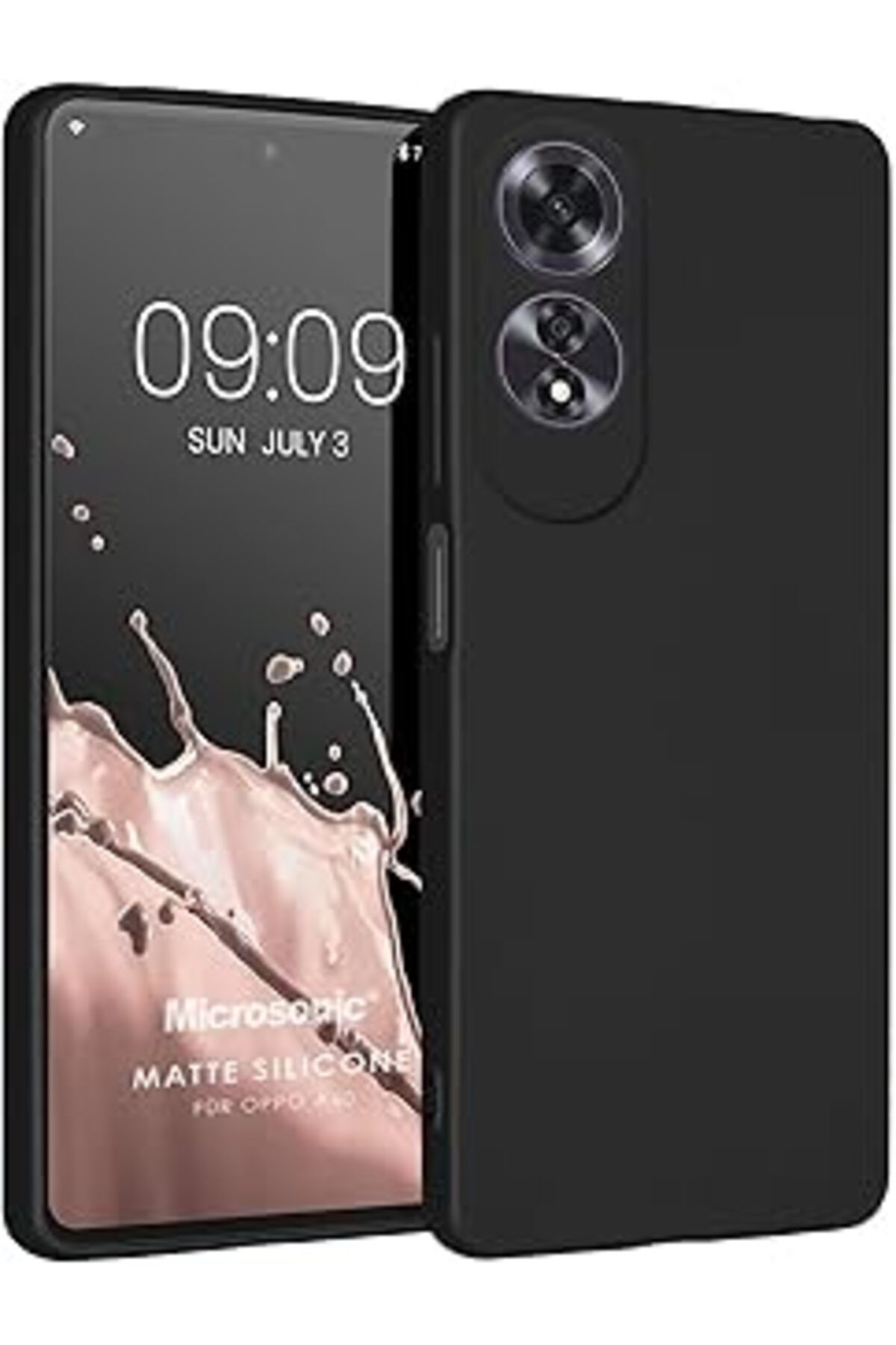 MAGNESİA Matte Silicone Oppo A60 Kılıf Siyah [A60 Ile Uyumlu Kılıf - Siyah]