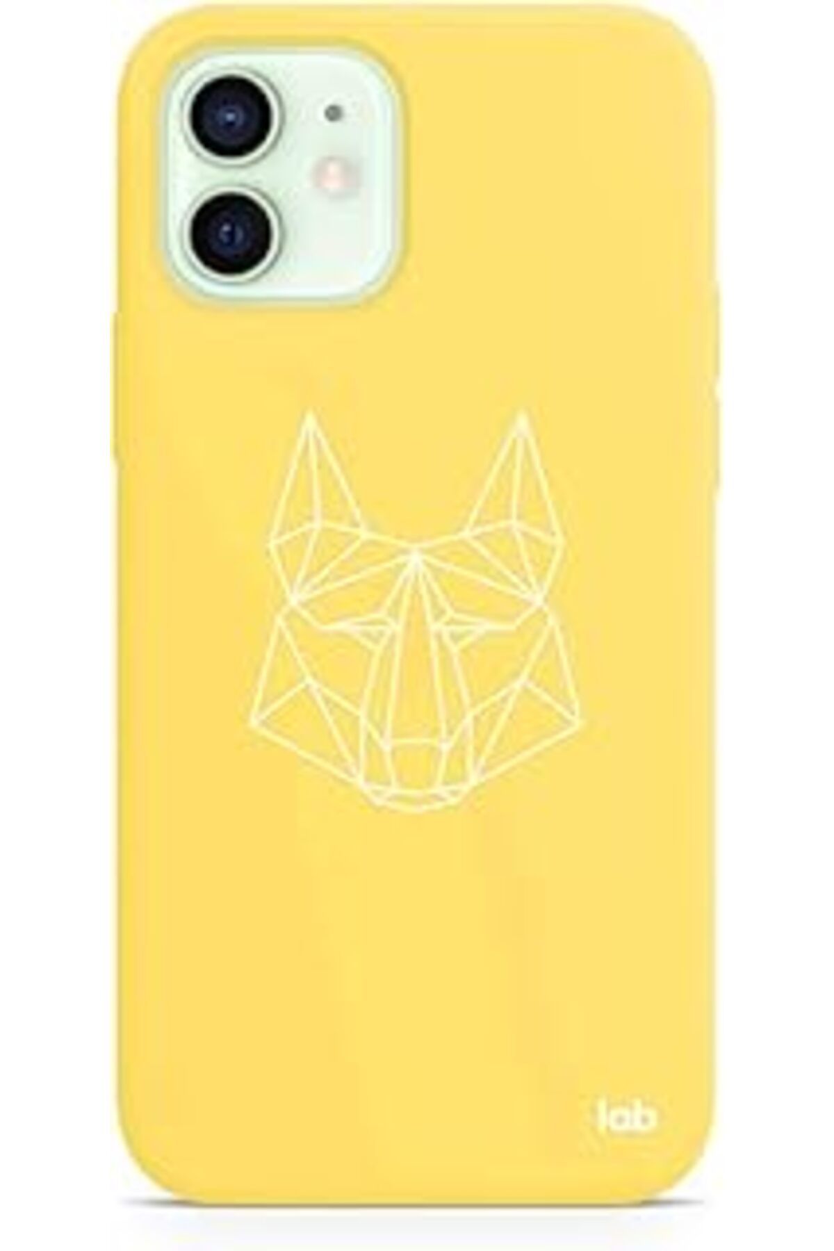 NZM TİCARET Caseslab Iphone 12 Sarı Silikon Telefon Kılıfı - Wolf Geometric