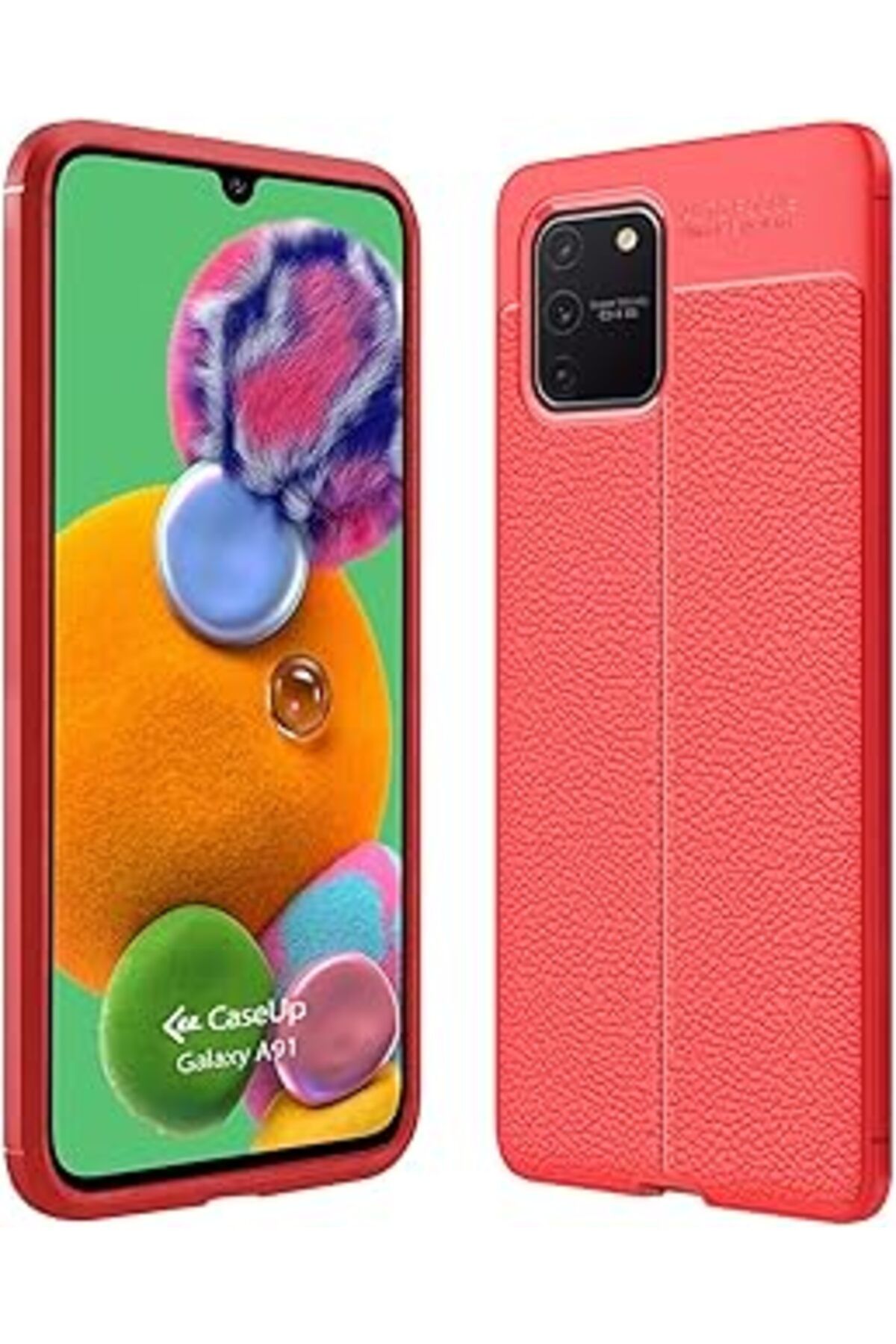 feifei Caseup Galaxy A91 Uyumlu Kılıf, Caseup Niss Silikon Kırmızı