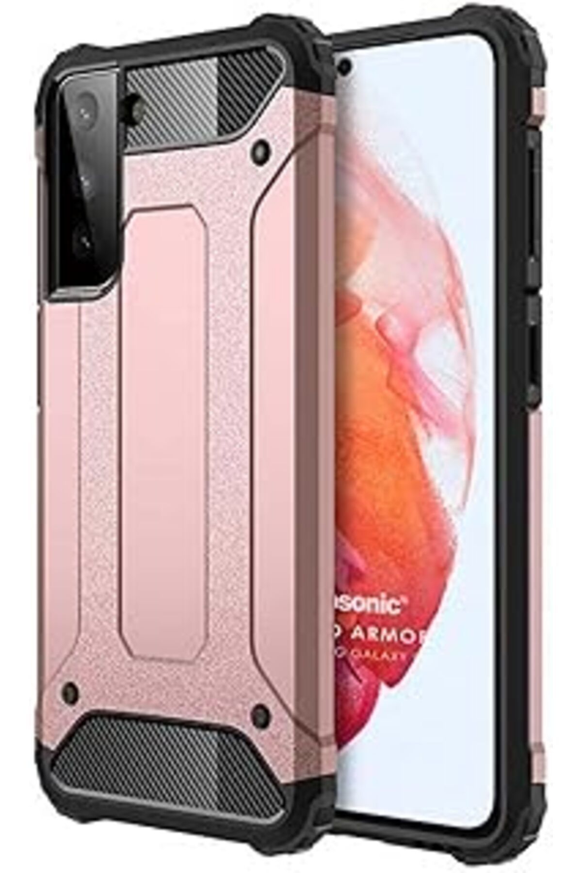 EDALKILIÇ Galaxy S22 Için Kılıf Rugged Armor Rose [Galaxy S22 Ile Uyumlu Kılıf - Rose