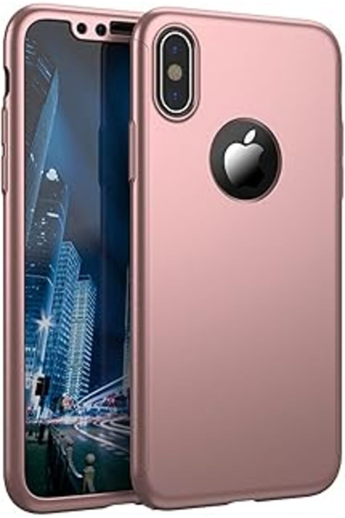 nazeninstoğu Iphone Xs (5.8'') Için Kılıf Komple Full Gövde Koruma Rose