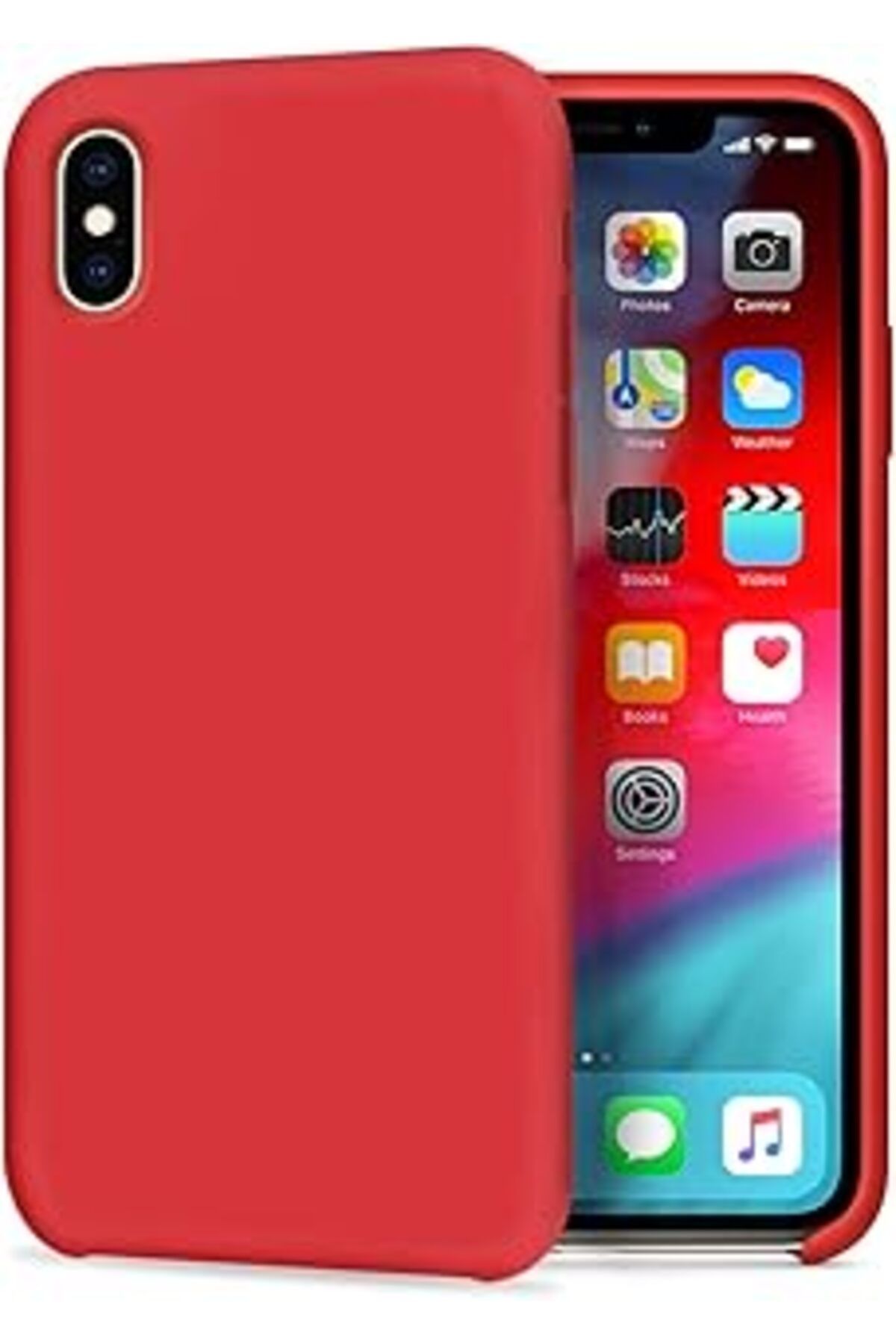 feifei Caseup Iphone Xs Uyumlu Kılıf Caseup Slim Liquid Silicone Uyumlu Kılıf Kırmızı