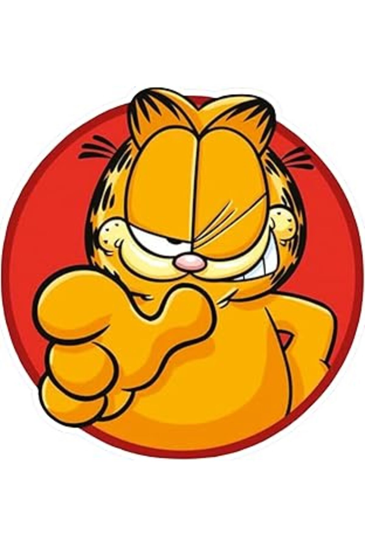 NZM TİCARET Quart Aksesuar 11 X 11 Cm Garfield Kedi Sticker Araba Laptop Oto Motor Sticker