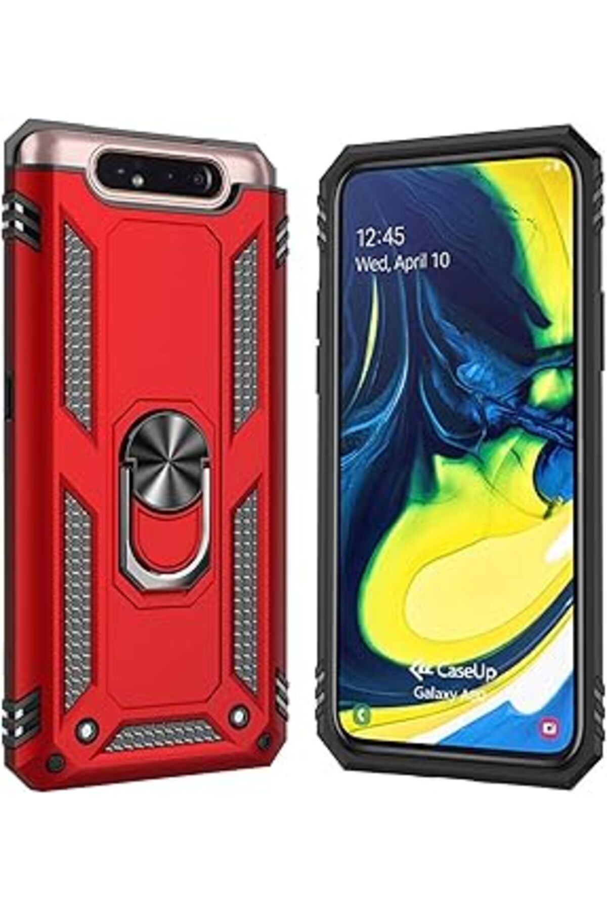 feifei Caseup Galaxy A80, Caseup Magnetic Ring Uyumlu Kılıf Kırmızı