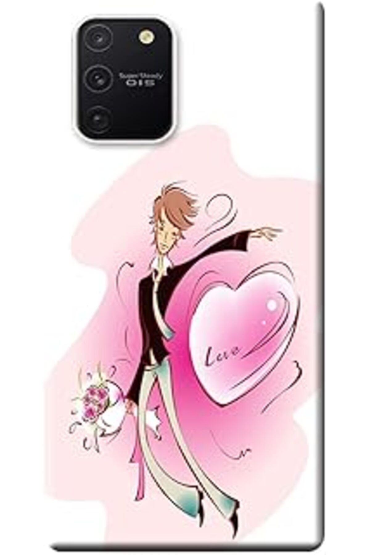 feifei Galaxy S10 Lite Kılıf Sm-G770F Baskılı Silikon Buketli Adam Stk:115