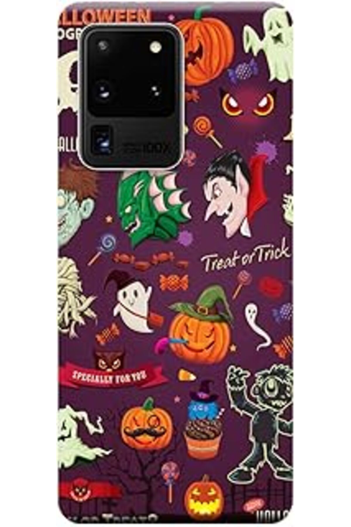 NZM TİCARET Galaxy S20 Ultra Kılıf (Sm-G988B) Baskılı Silikon Halloween Stk:283