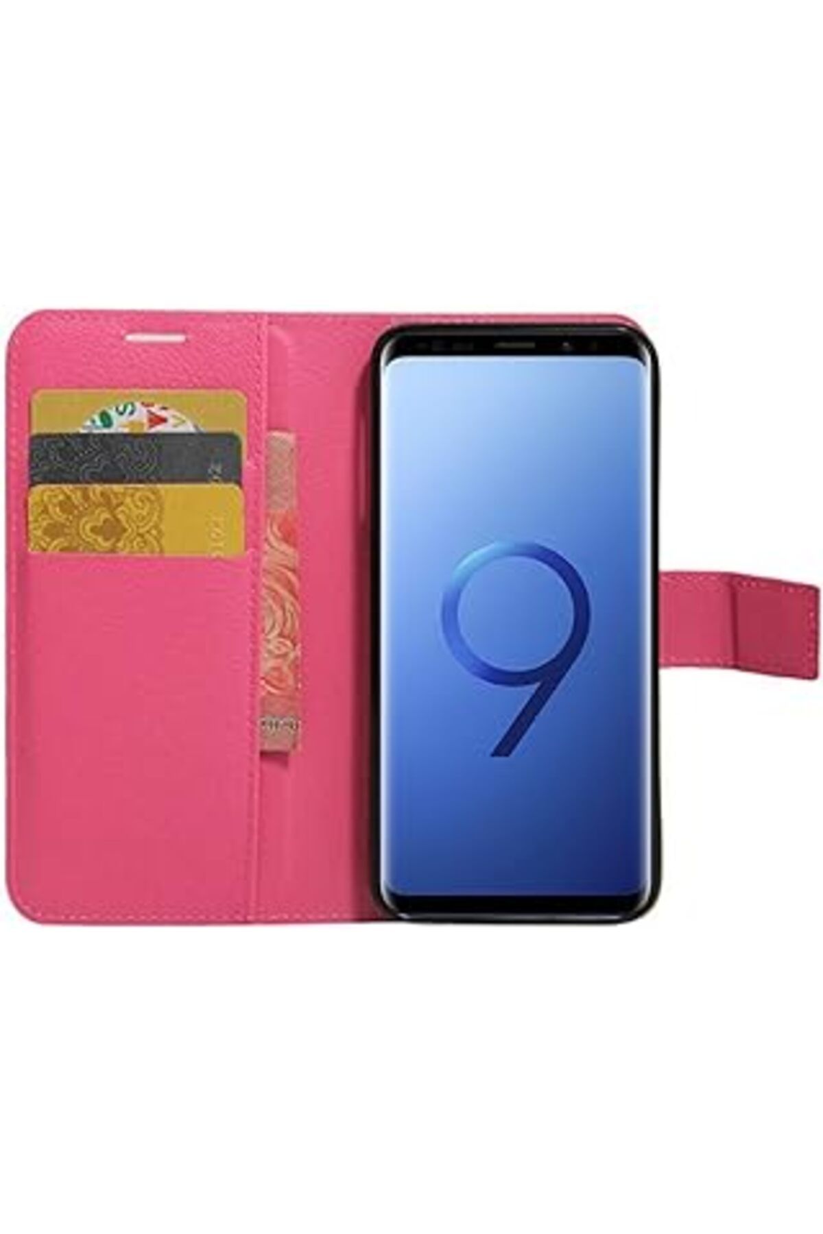 EDALKILIÇ Cüzdanlı Deri Galaxy S9 Için Kılıf Pembe