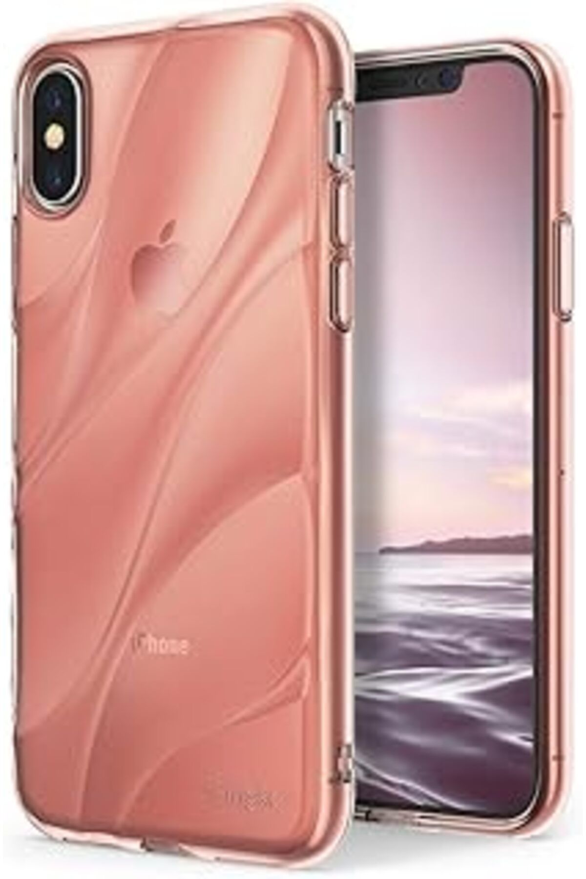 feifei Ringke Flow Iphone Xs Kılıf Rose - 3D Dalga Efekti Hafif Esnek Renkli Transparan 1.1 Mm