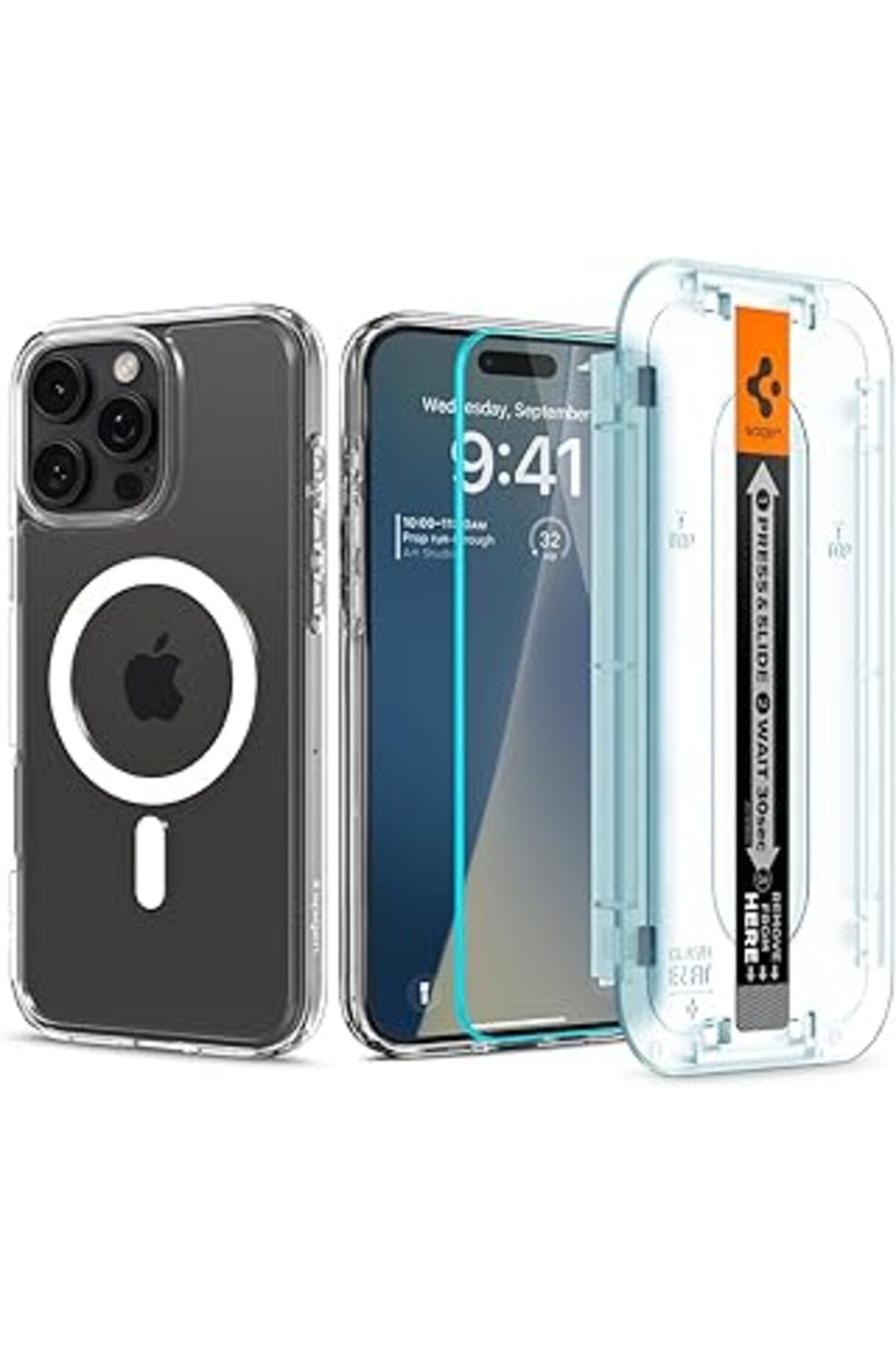 robotrend Spigen Iphone 16 Pro Max Kılıf Ultra Hybrid Magfit + Glas.Tr Ez Fit Slim Hd Kolay Kurulum Cam Ekran