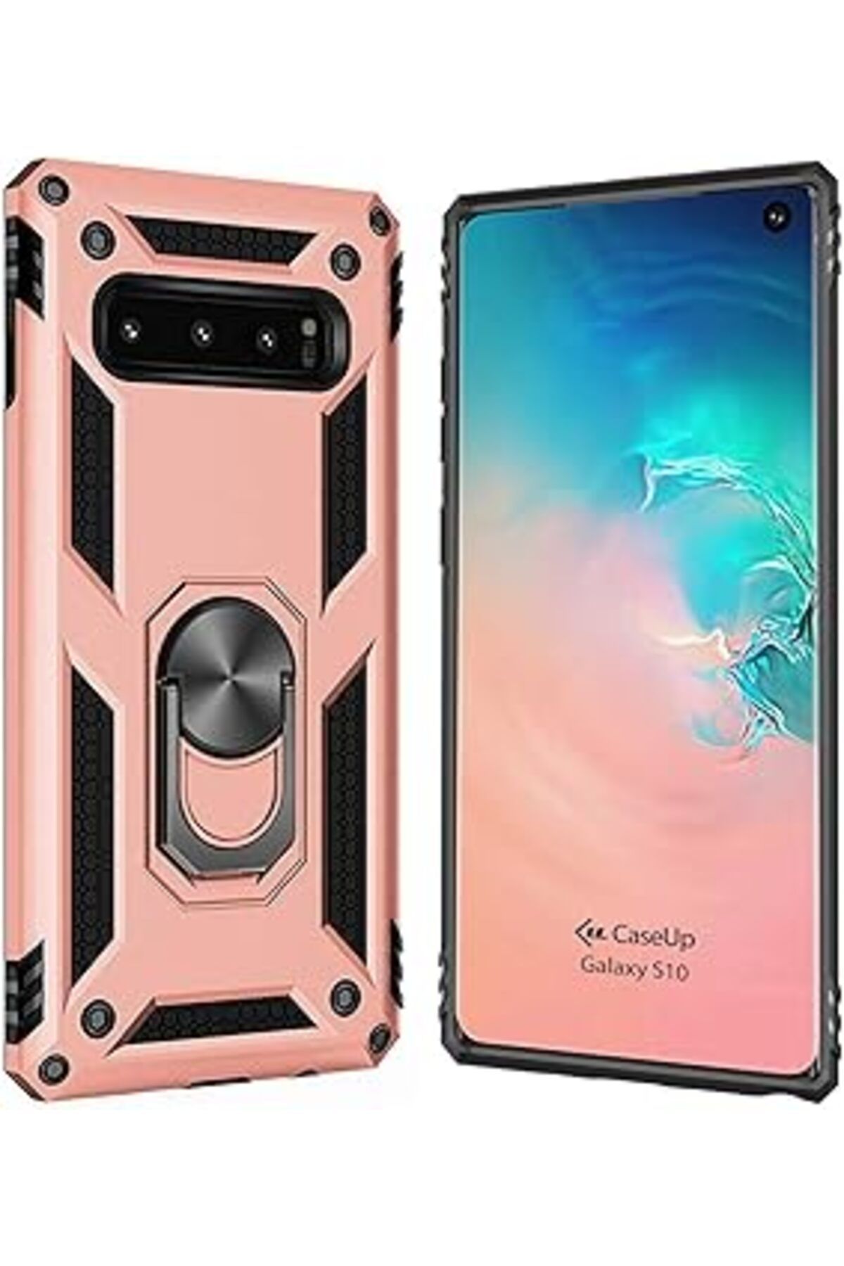 MAGNESİA Caseup Galaxy S10, Caseup Magnetic Ring Uyumlu Kılıf Rose