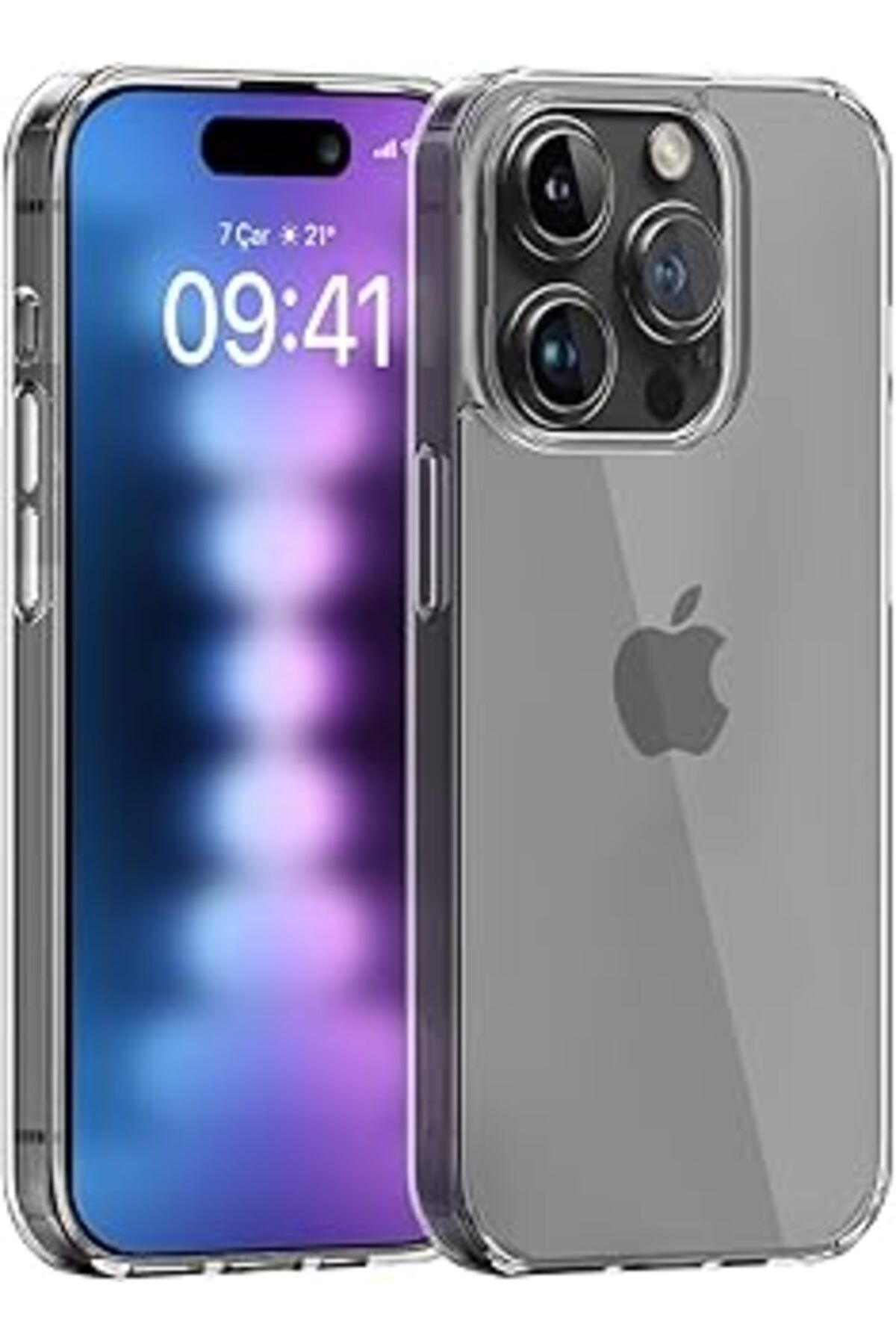 EDALKILIÇ Buff Iphone 15 Pro Max (6.7") Air Hybrid Darbe Emici Tpu + Pc Şeffaf Kılıf (Crystal Clear)