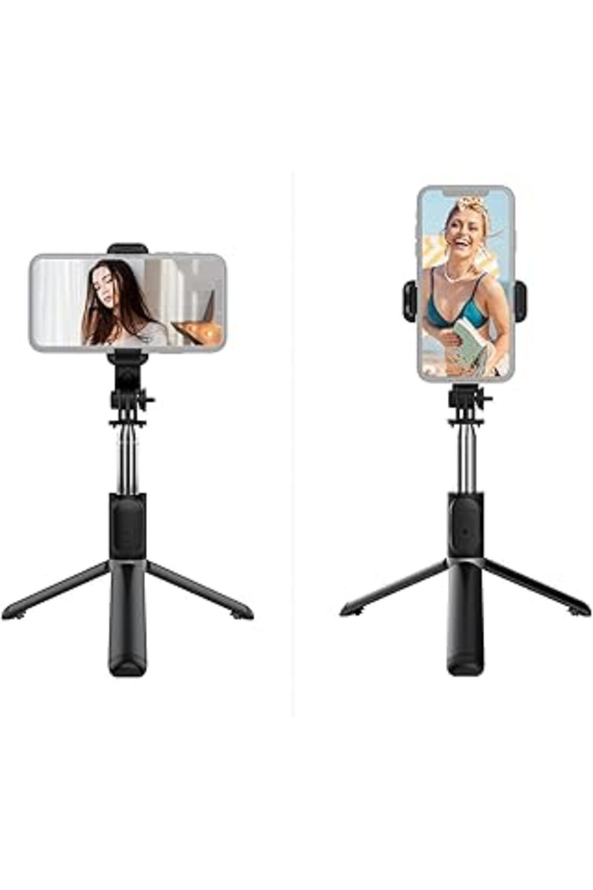 NZM TİCARET Kuzeystore Led Işıklı Katlanabilir Çok Fonksiyonlu Kablosuz Bluetooth Kumandalı Tripod Selfie Çubuğ