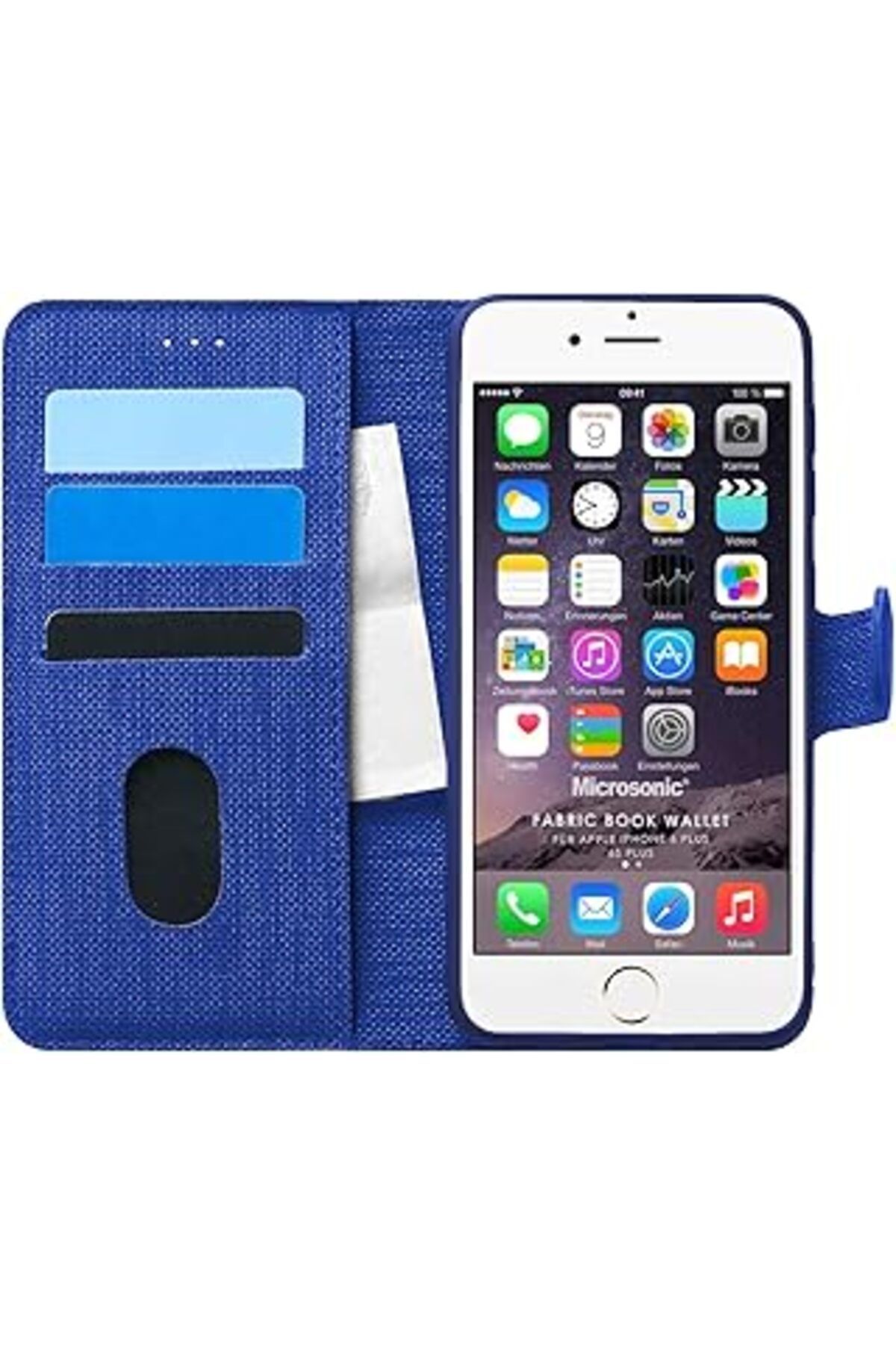 EDALKILIÇ Iphone 6S Plus Için Kılıf Fabric Book Wallet Lacivert [Iphone 6S Plus Ile Uyumlu K