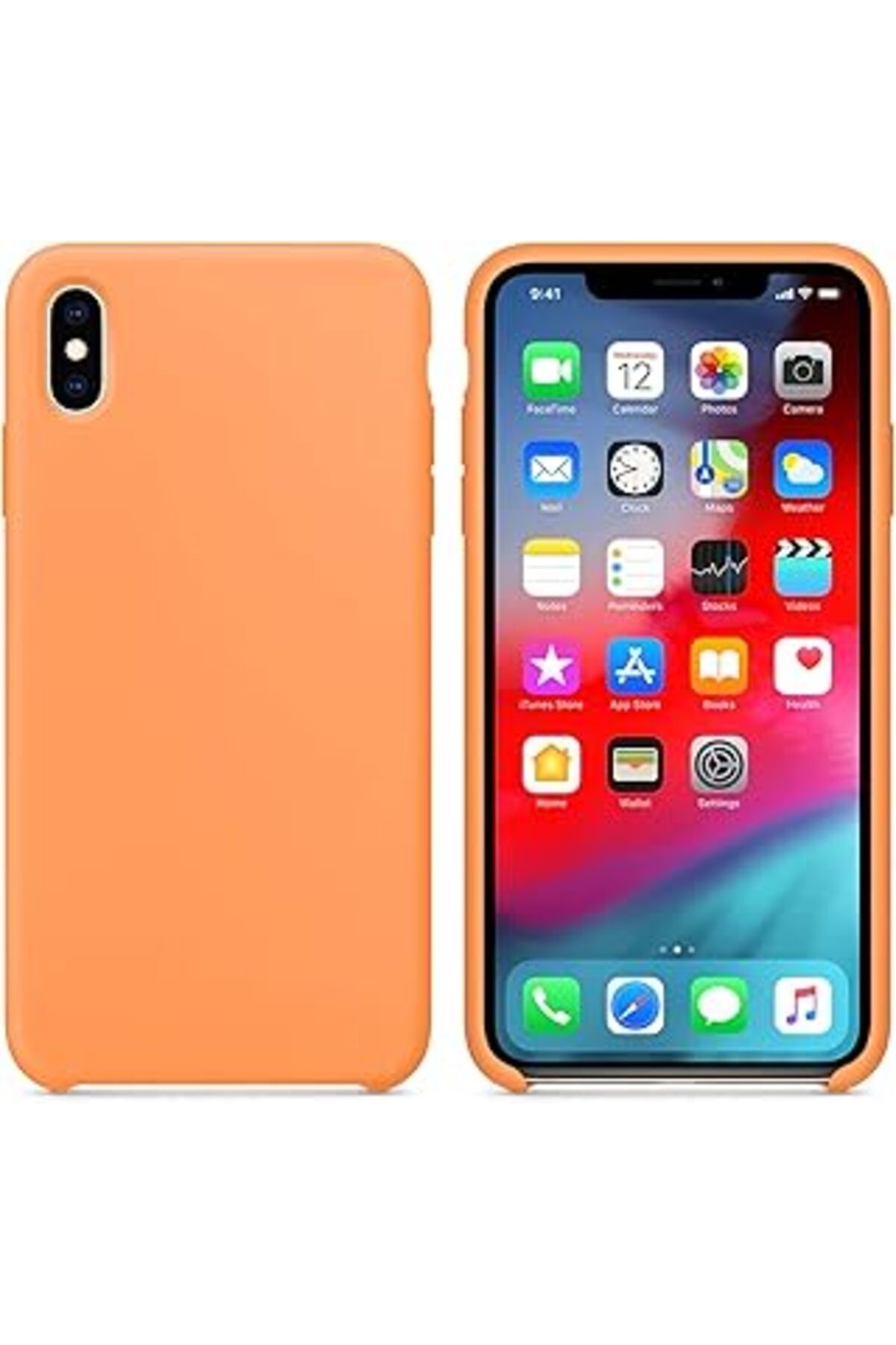 Epatim Iphone Xs Max Için Kılıf Liquid Lansman Silikon Papaya [Iphone Xs Max Ile Uyumlu K