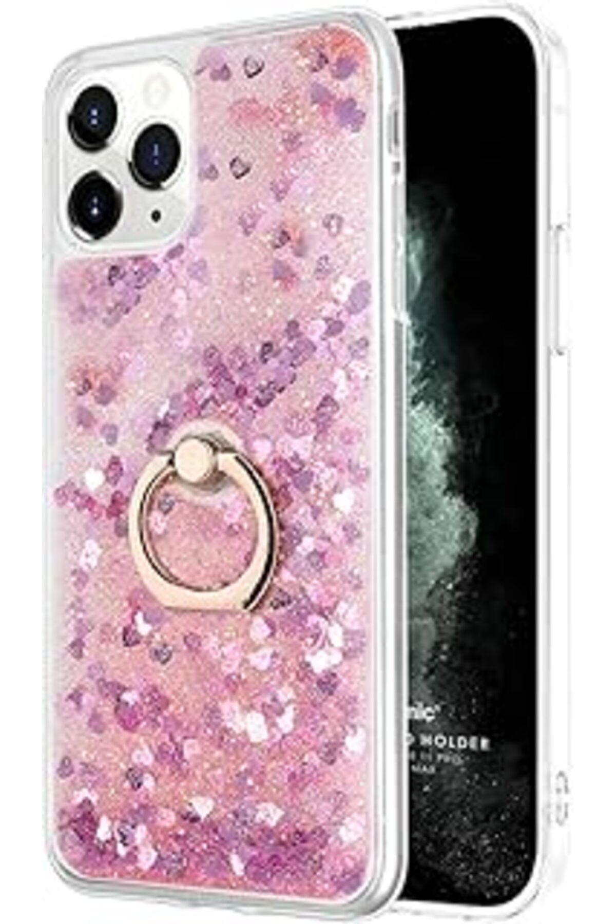 NZM TİCARET Iphone 11 Pro Için Kılıf Glitter Liquid Pembe [Iphone 11 Pro Ile Uyumlu Kıl