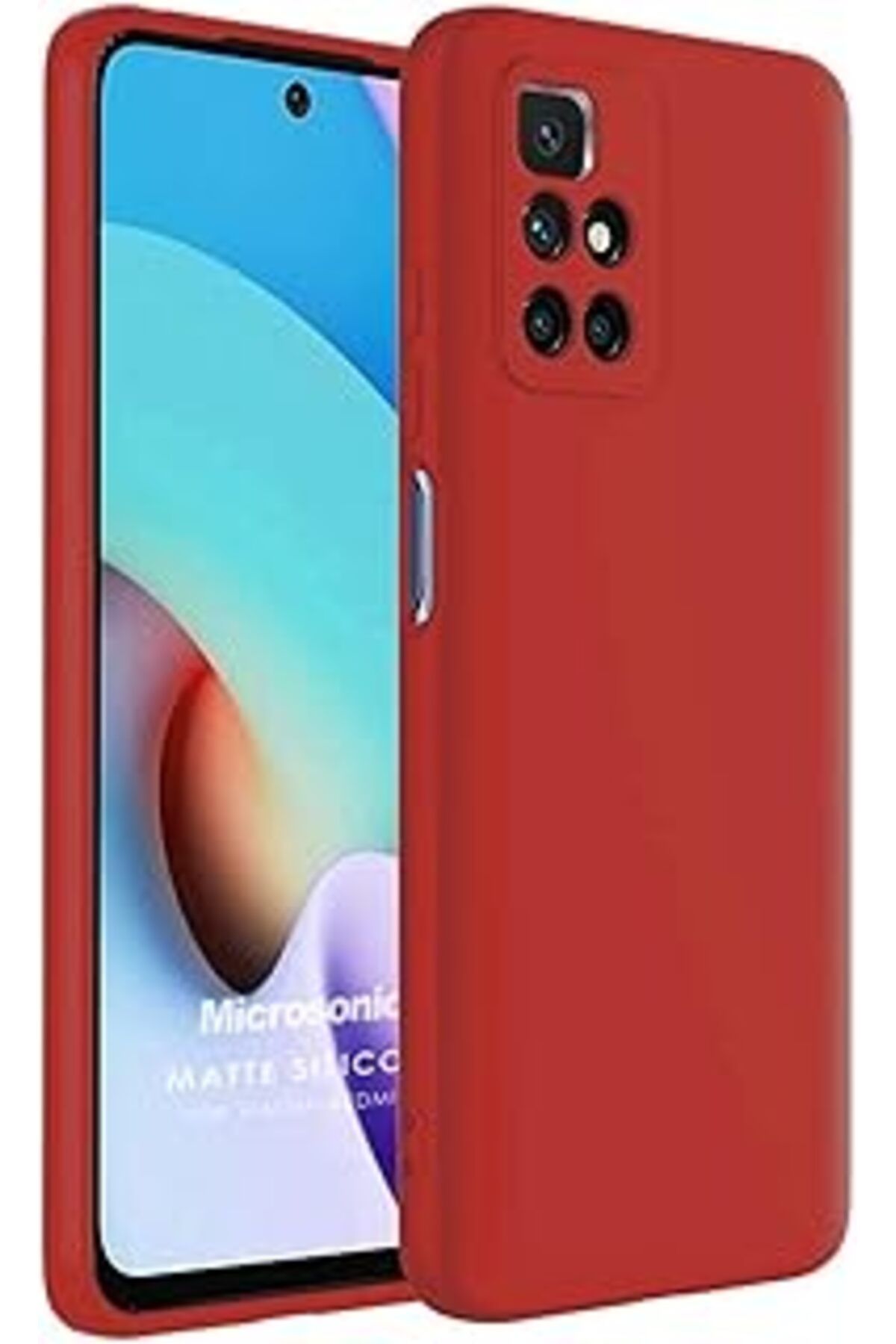 ebadi Matte Silicone Redmi 10 2022 Için Kılıf Kırmızı [Redmi 10 2022 Ile Uyumlu Kılıf -