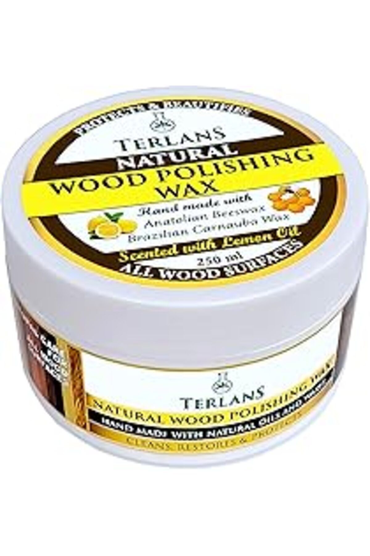 NZM TİCARET Terlans Doğal Ahşap Cilası Üstün Koruma 250 Ml + Mikrofiber Bez Natural Wood Polishing Wax