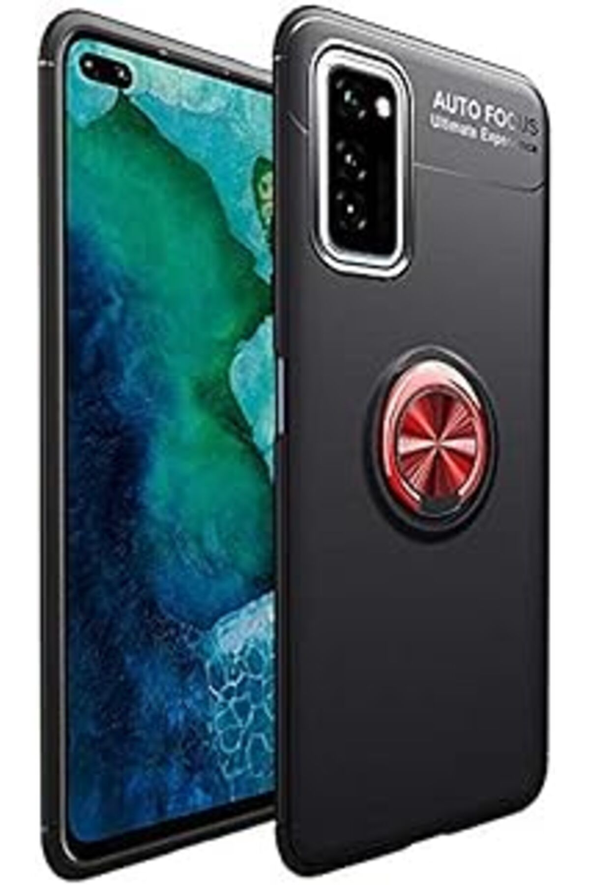 nerede bulurum Huawei P40 Ile Uyumlu Pro Kılıf Ravel Yüzüklü Silikon Siyah-Kırmızı