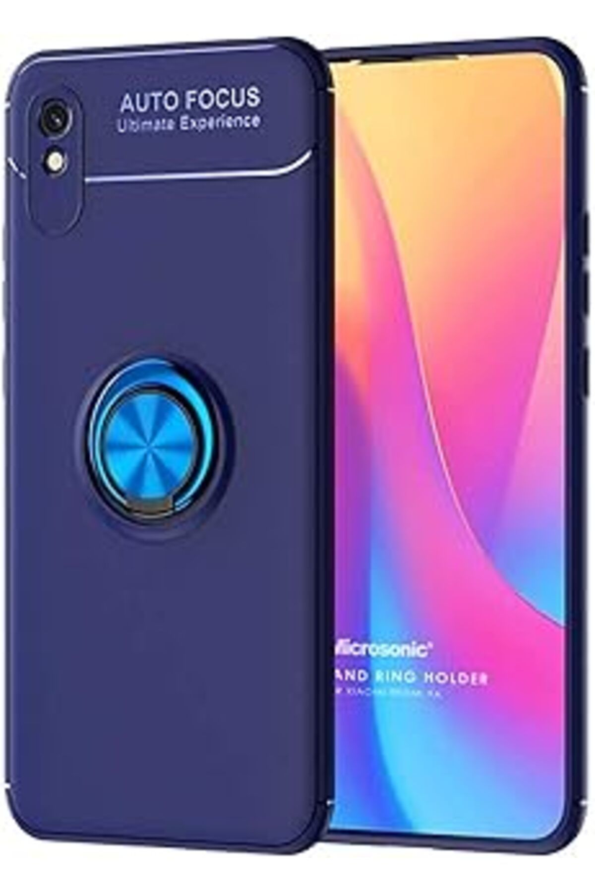 nerede bulurum Mi Redmi 9A Için Kılıf Kickstand Ring Lacivert [Redmi 9A Ile Uyumlu Kılıf - L