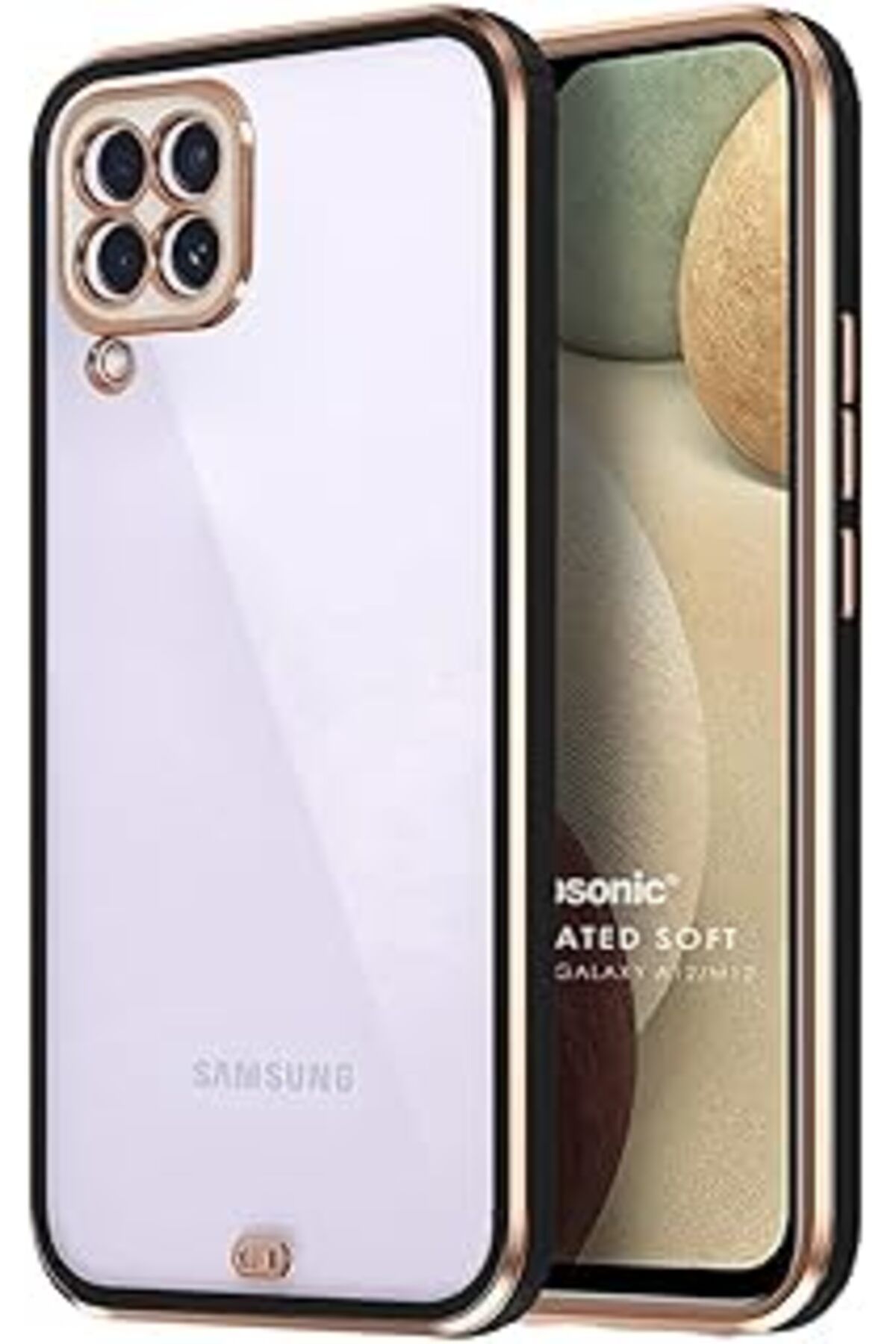 nerede bulurum Galaxy A12 Için Kılıf Laser Plated Soft Siyah [Galaxy A12 Ile Uyumlu Kılıf - Siy