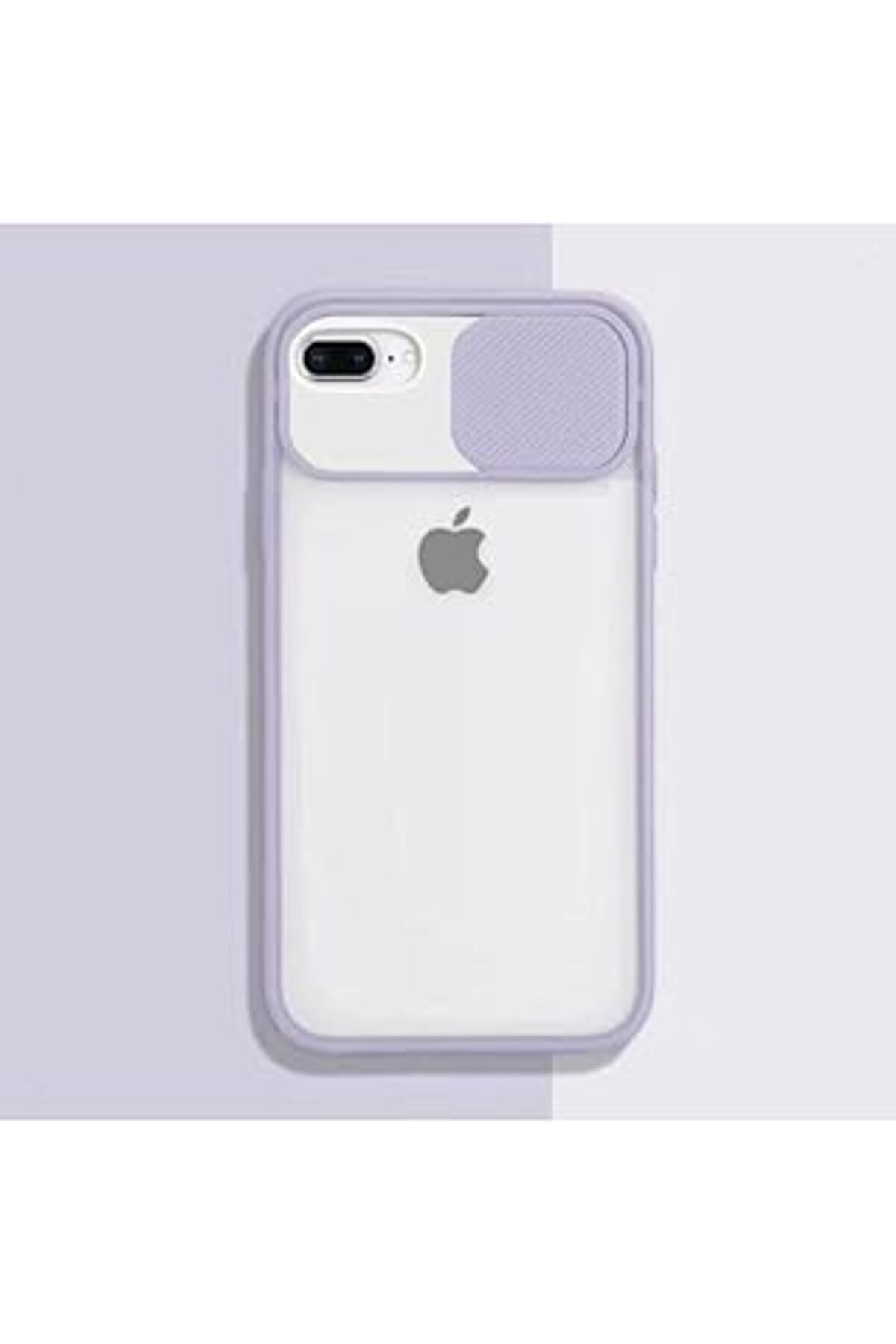 NZM TİCARET Gritty Iphone 7 Plus-8 Plus Uyumlu Kılıf Kamera Lens Sürgülü Korumalı, Kenar Renkli, Arkası Buzlu K