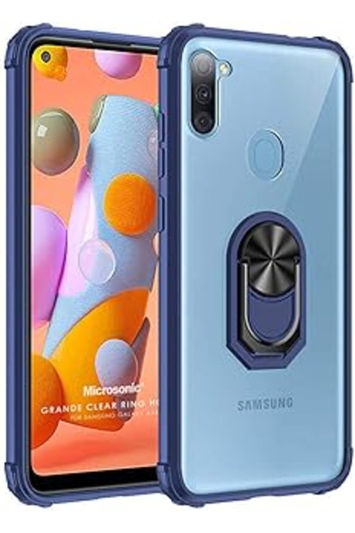 EDALKILIÇ Galaxy A11 Için Kılıf Grande Clear Ring Lacivert [Galaxy A11 Ile Uyumlu K