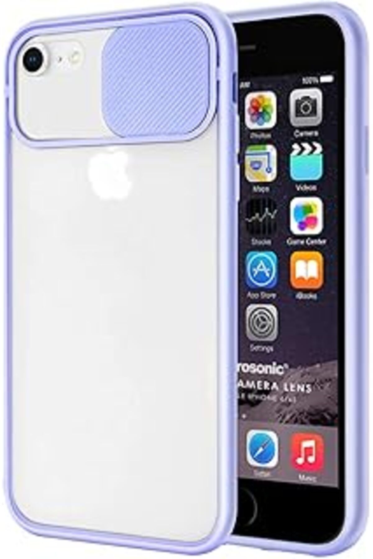 NZM TİCARET Iphone 6 Kılıf Slide Camera Lens Protection Lila