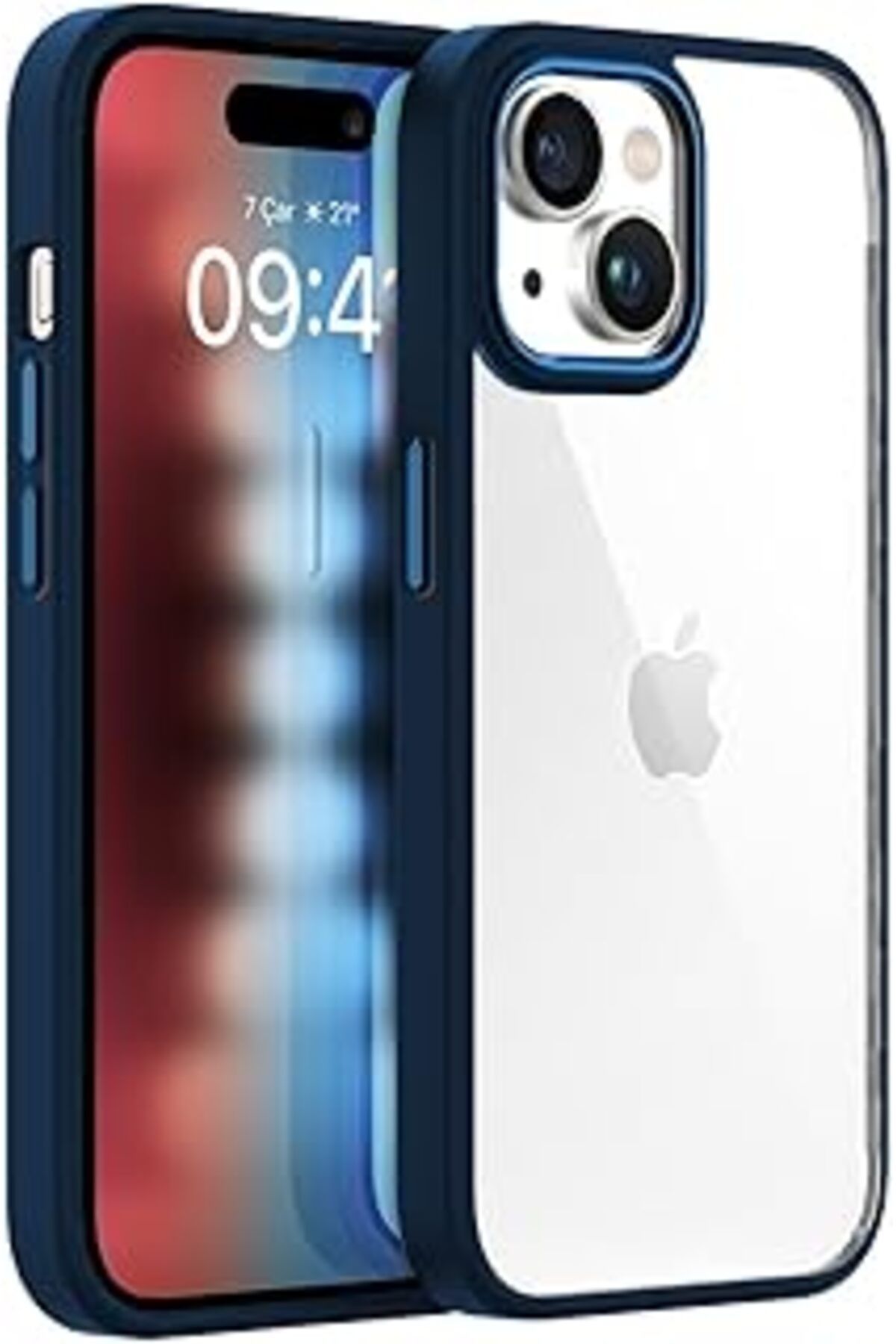 NZM TİCARET Buff Labs Buff Iphone 15 Ile Uyumlu New Air Bumper Kılıf, Koruyucu Telefon Kılıfı (Koyu Mavi)