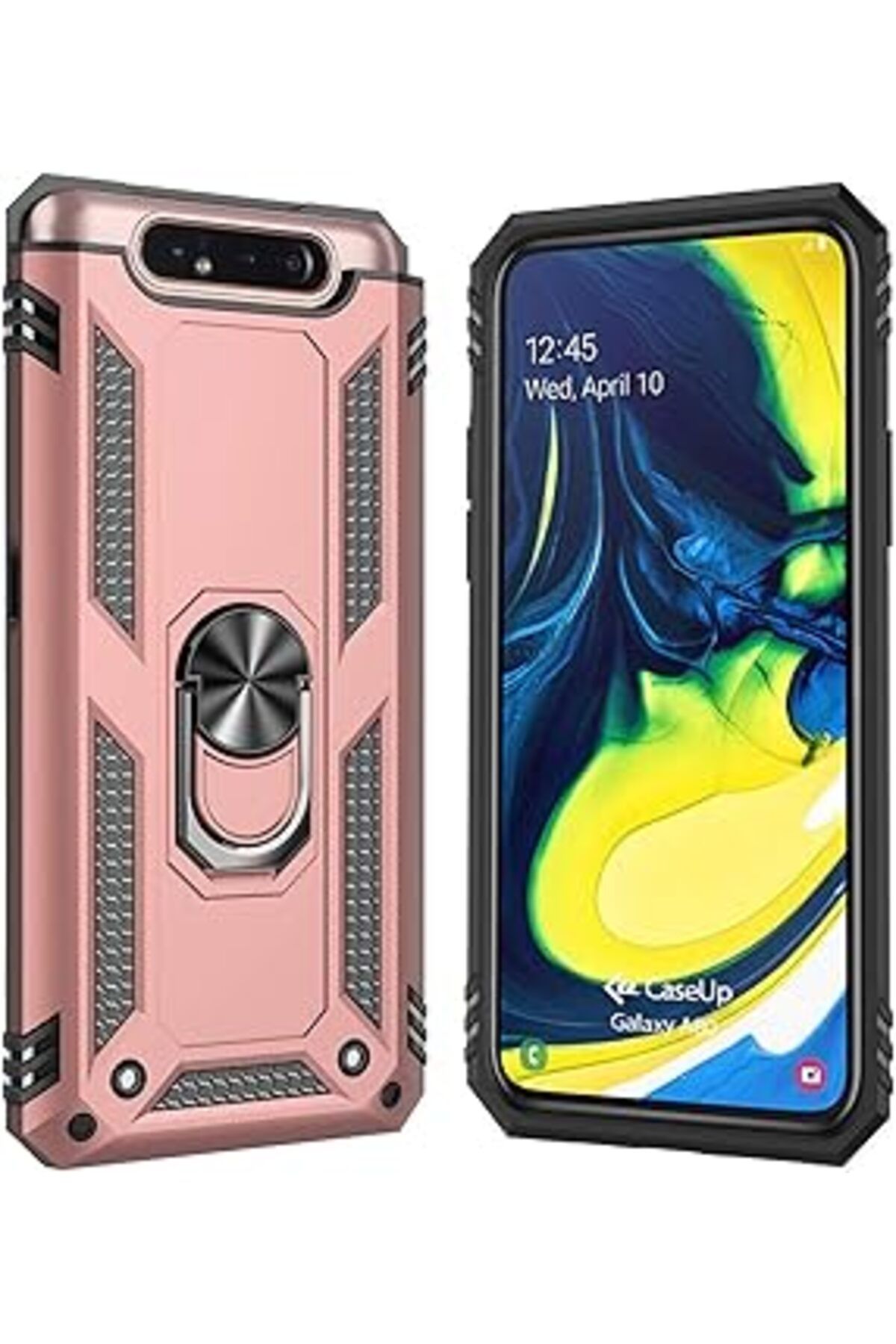 ebadi Caseup Galaxy A80, Caseup Magnc Ring Uyumlu Kılıf Rose