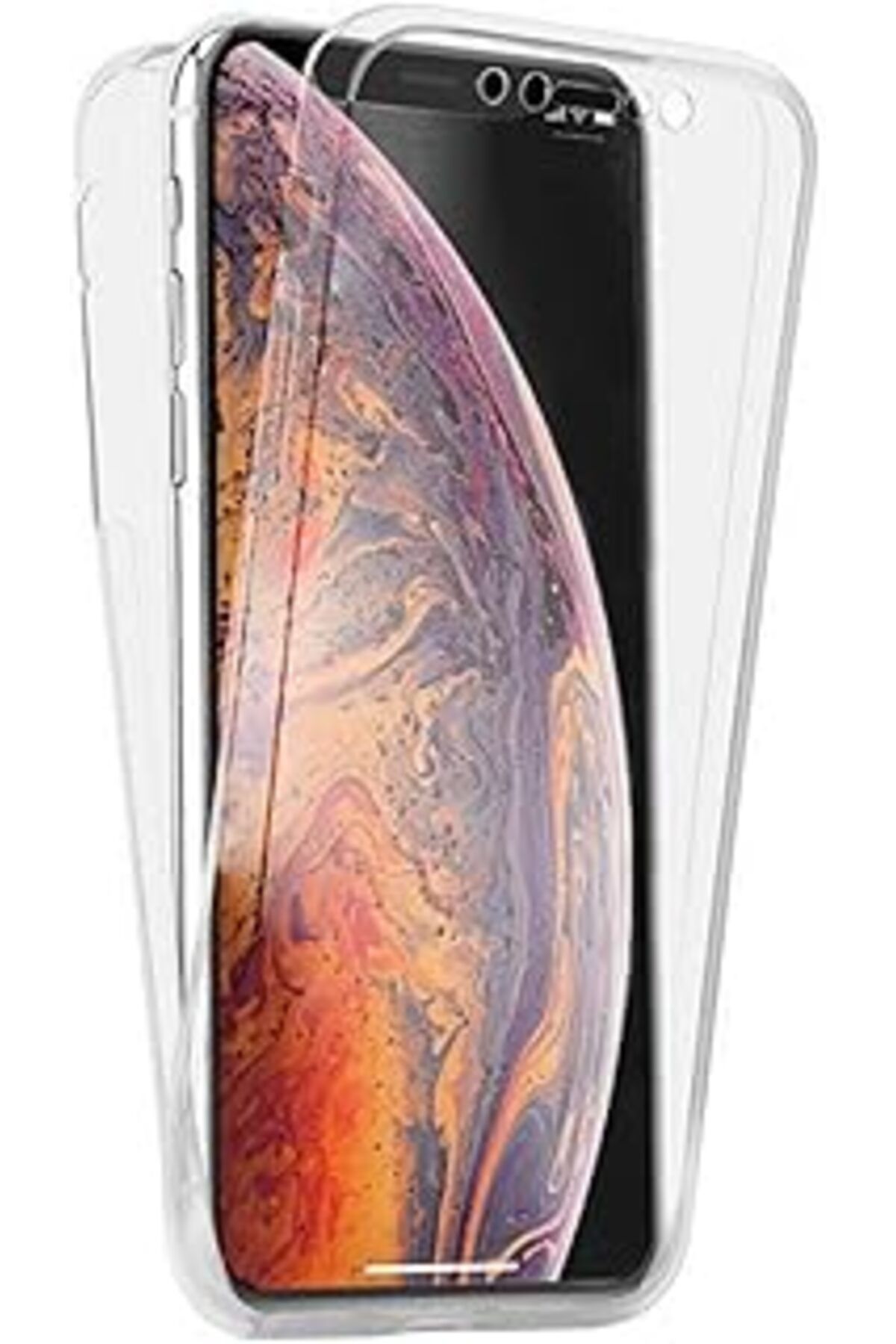 NZM TİCARET Iphone Xs Max (6.5'') Kılıf 6 Tarafı Tam Full Koruma 360 Clear Soft Şeffaf