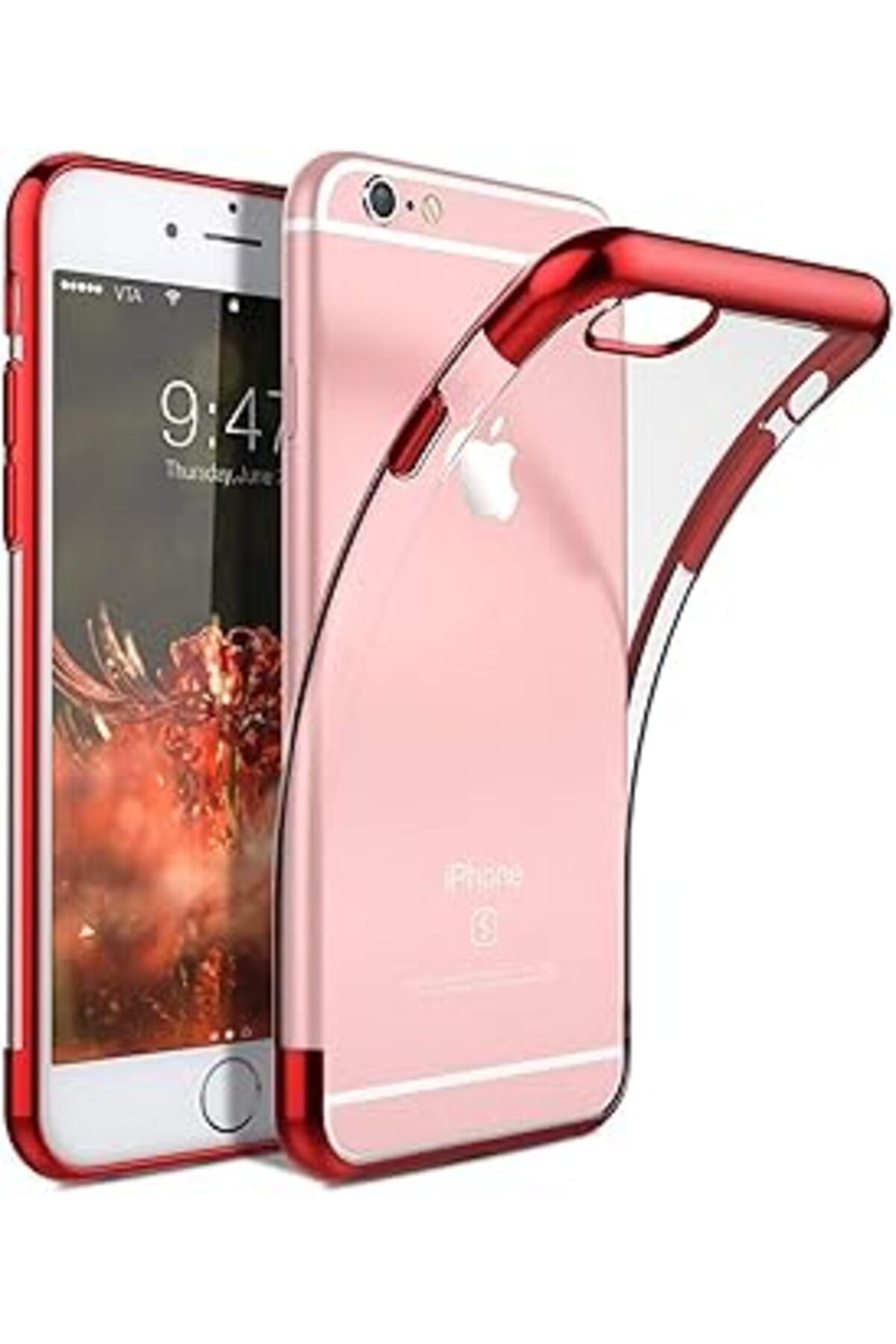 EDALKILIÇ Iphone 6S Kılıf Skyfall Transparent Clear Kırmızı