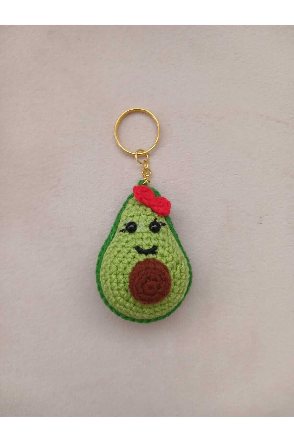 Store Avokado Anahtarlık - Amigurami El Örgüsü Anahtarlık