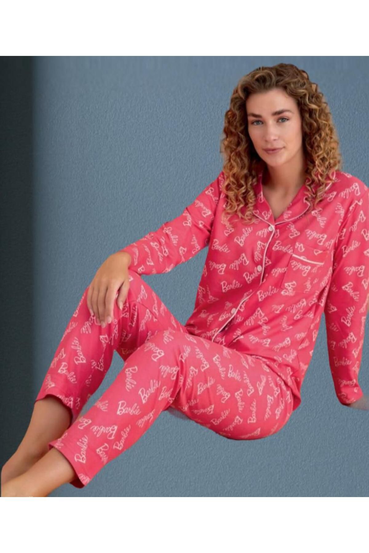 denizhomecollection uzun kollu süet kadın pijama takımı