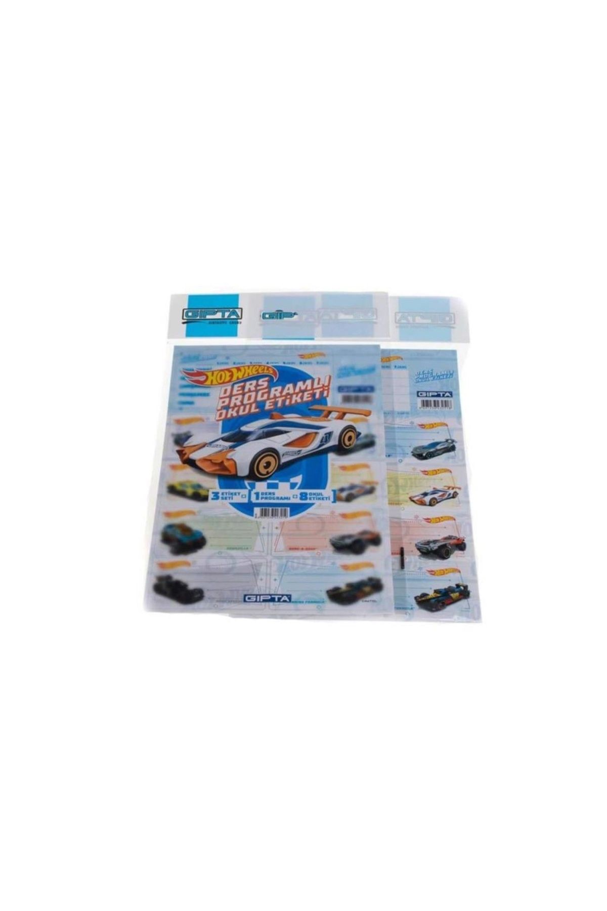 maarketim Okul Etiketi Ders Programlı Hot Wheels 3 Yaprak 16X24 1 Adet