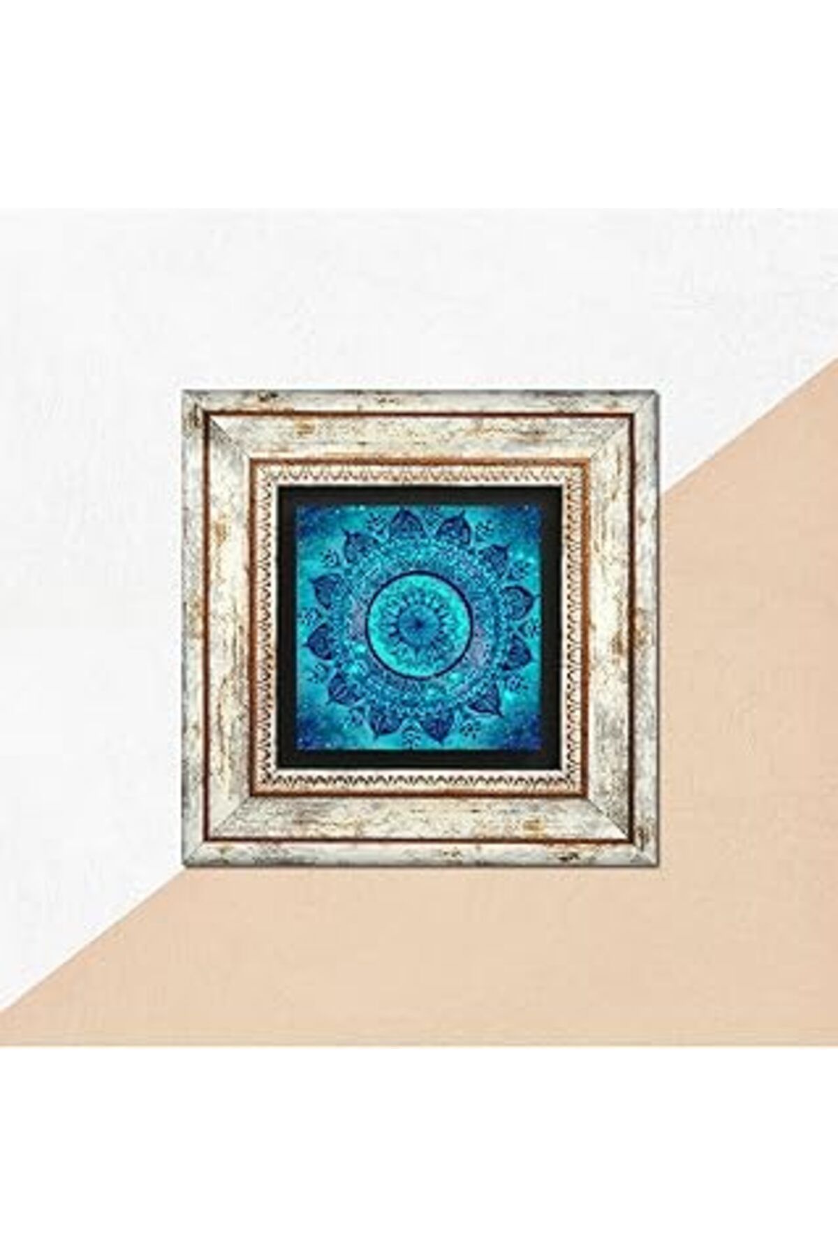 EDALKILIÇ Pione Mandala Taş Duvar Tablosu Çerçeveli Duvar Dekoru Wall Art T1-227