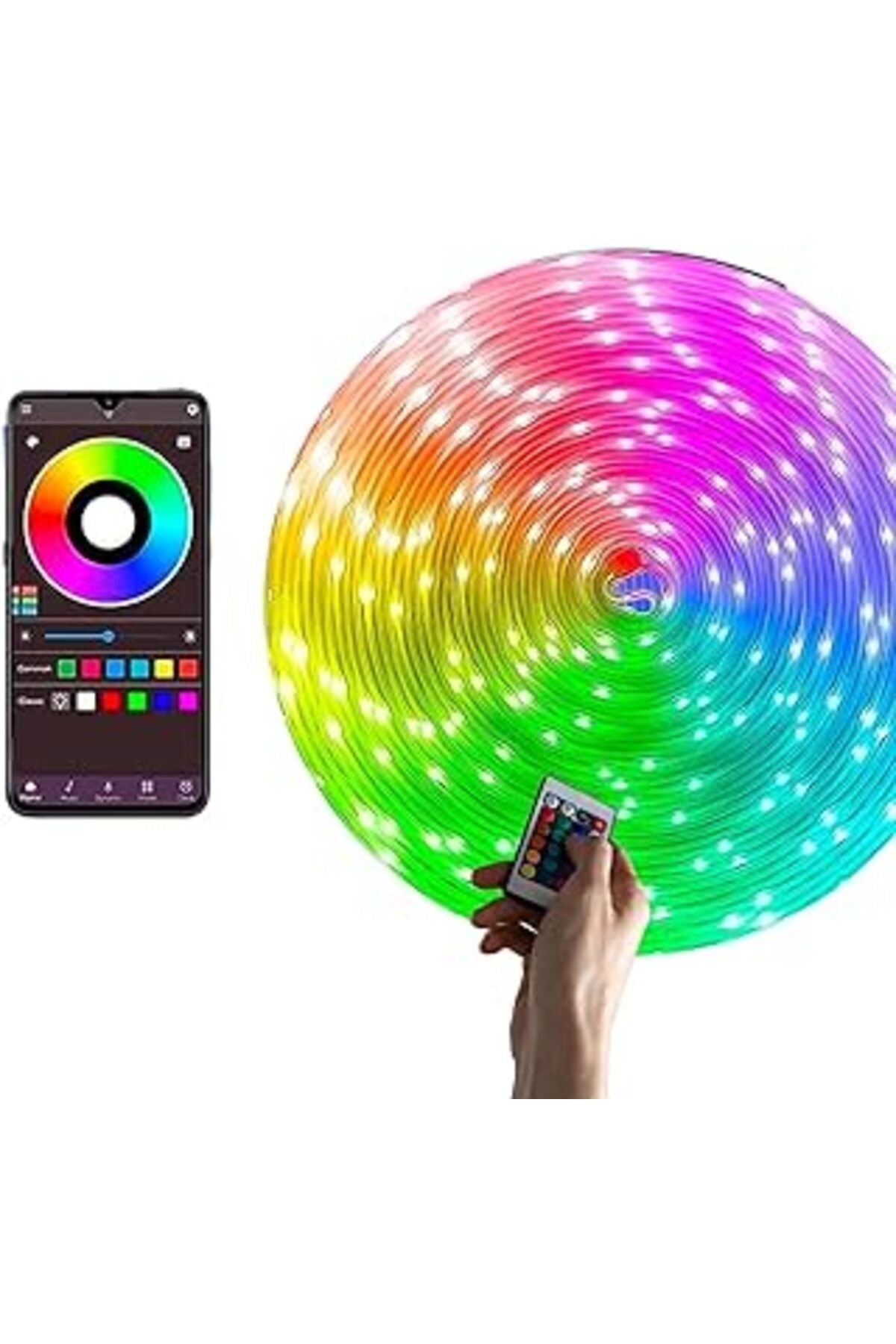 ebadi Amber Led 5 Metre Pixel Rgb Peri Işık - 5V Usb Girişli, Bluetooth Uygulamalı, Uzaktan Kumanda