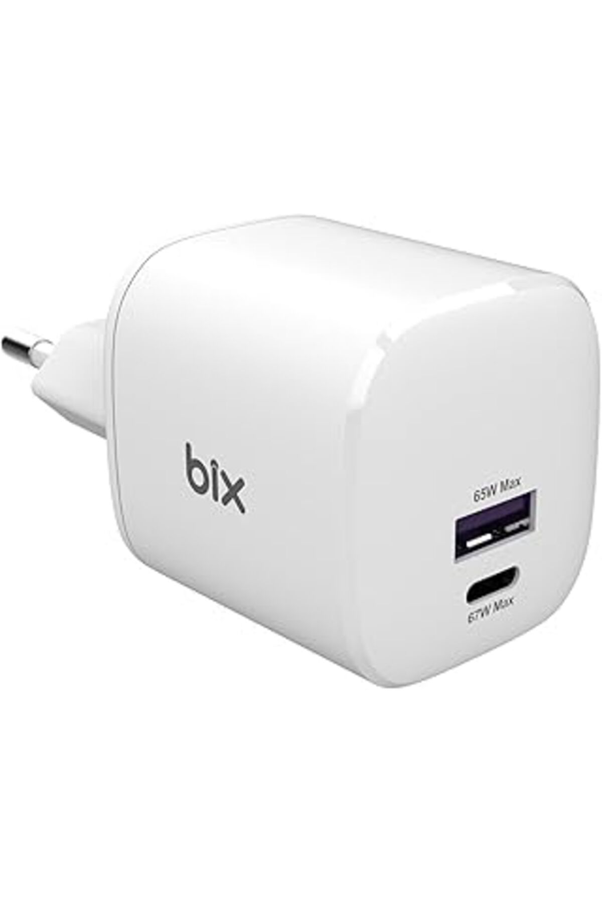 NZM TİCARET Bix Sv67 65W Gan Usb-A Supervooc 2.0 + 67W Pd Type-C Çift Bağlantı Noktalı Yüksek Hızlı Şarj Cihazı