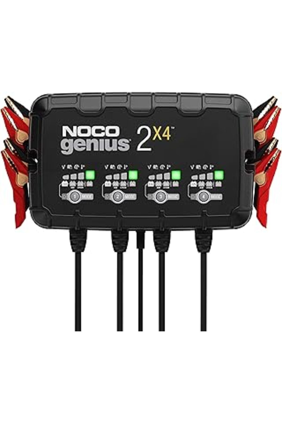 NZM TİCARET Noco Genius2X4 6V/12V 40A Çoklu/4’Lü Akıllı Akü Şarj Ve Akü Bakım/Desülfatör, Siyah/Gri