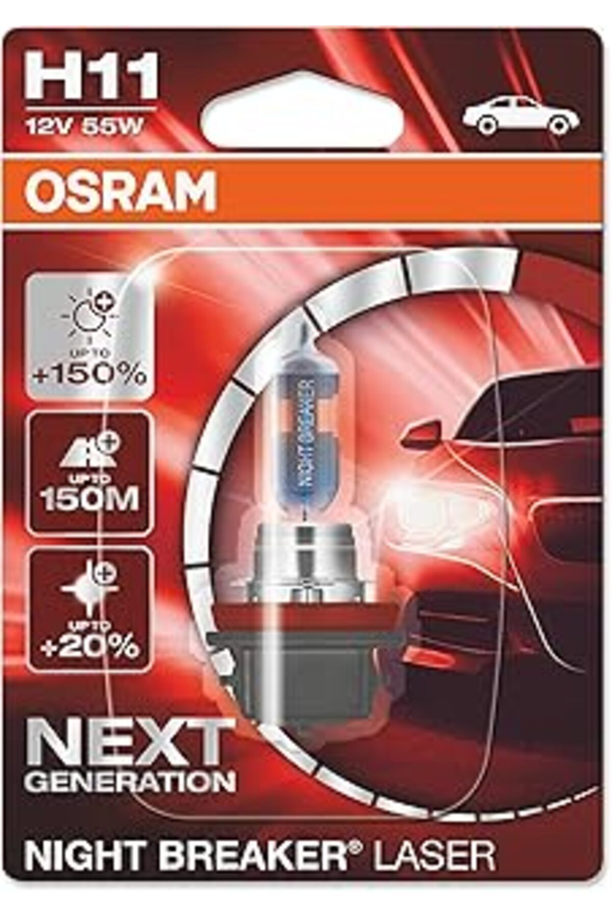 Epatim Ampul Night Breaker Laser H11 12V 55W%150'Ye Kadar Fazla Işık 150M'Ye Kadar Fazla Görüş Açısı