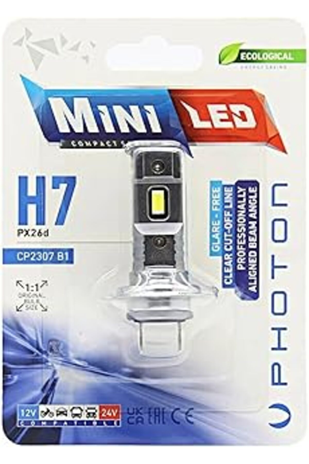 NZM TİCARET H7 Mini Kompakt Led Far Ampulü, 12V/24V Uyumlu, 1 Adet